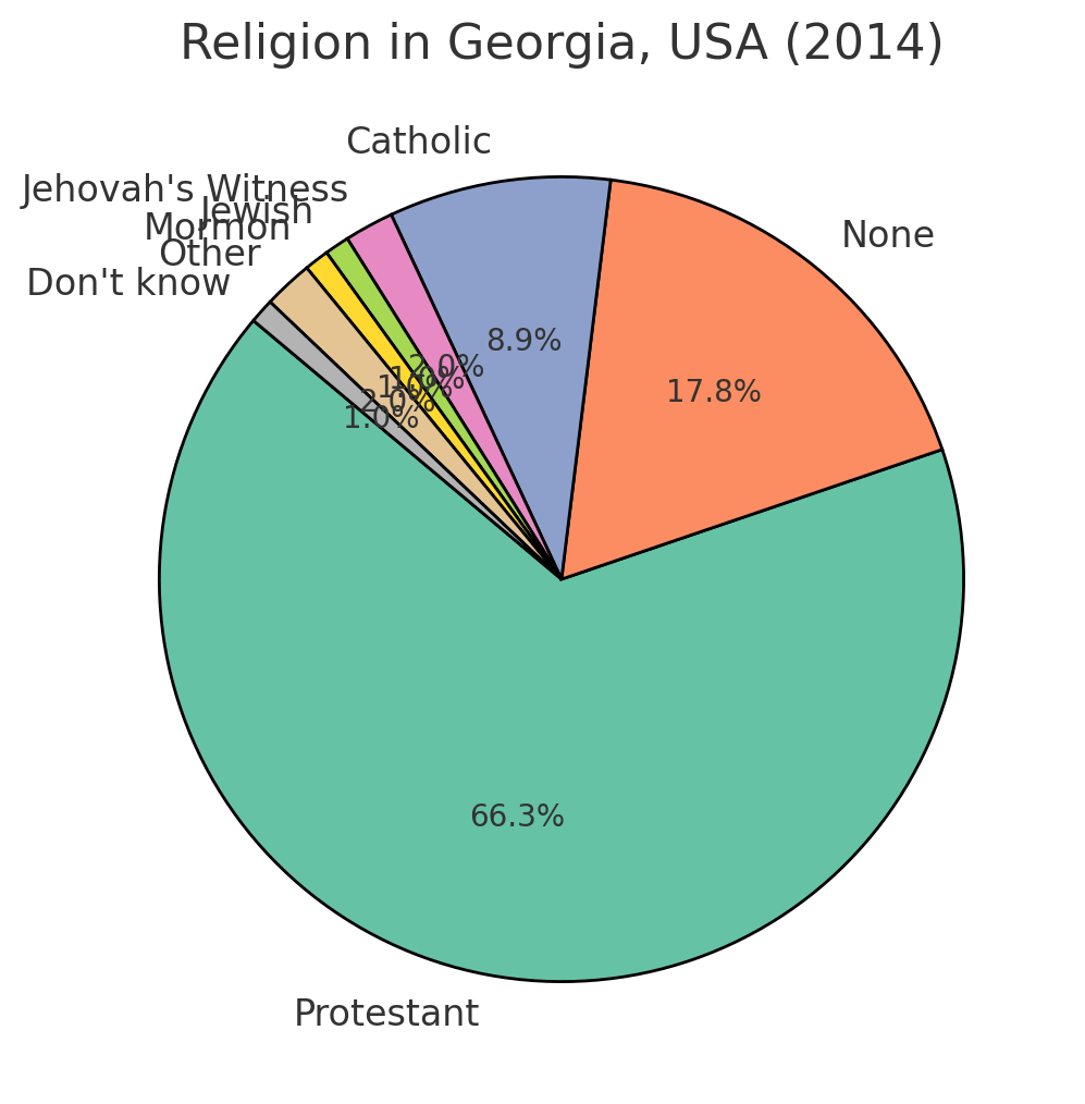 Religion In Georgia, USA (2014)