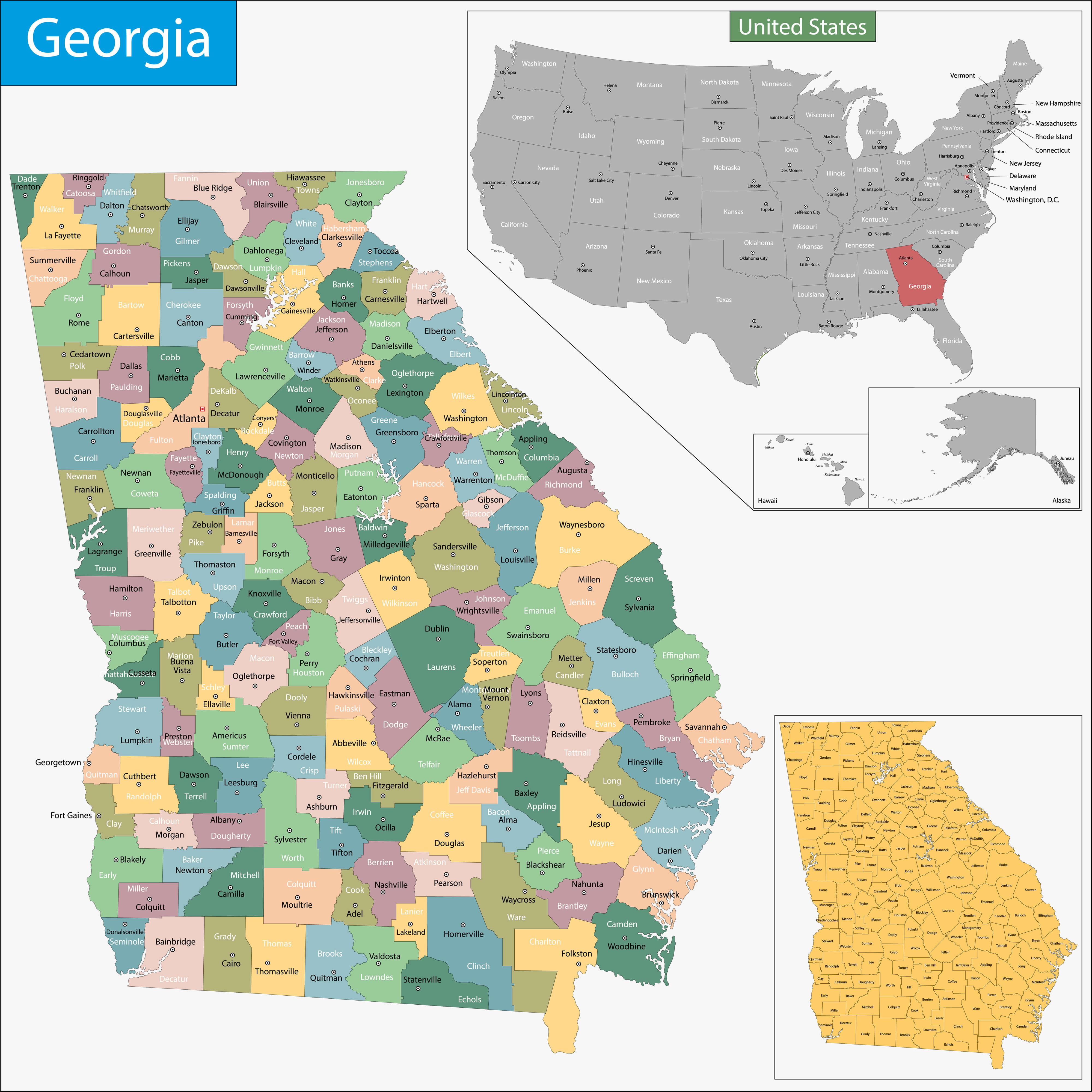 Where is located Georgia on the US Map