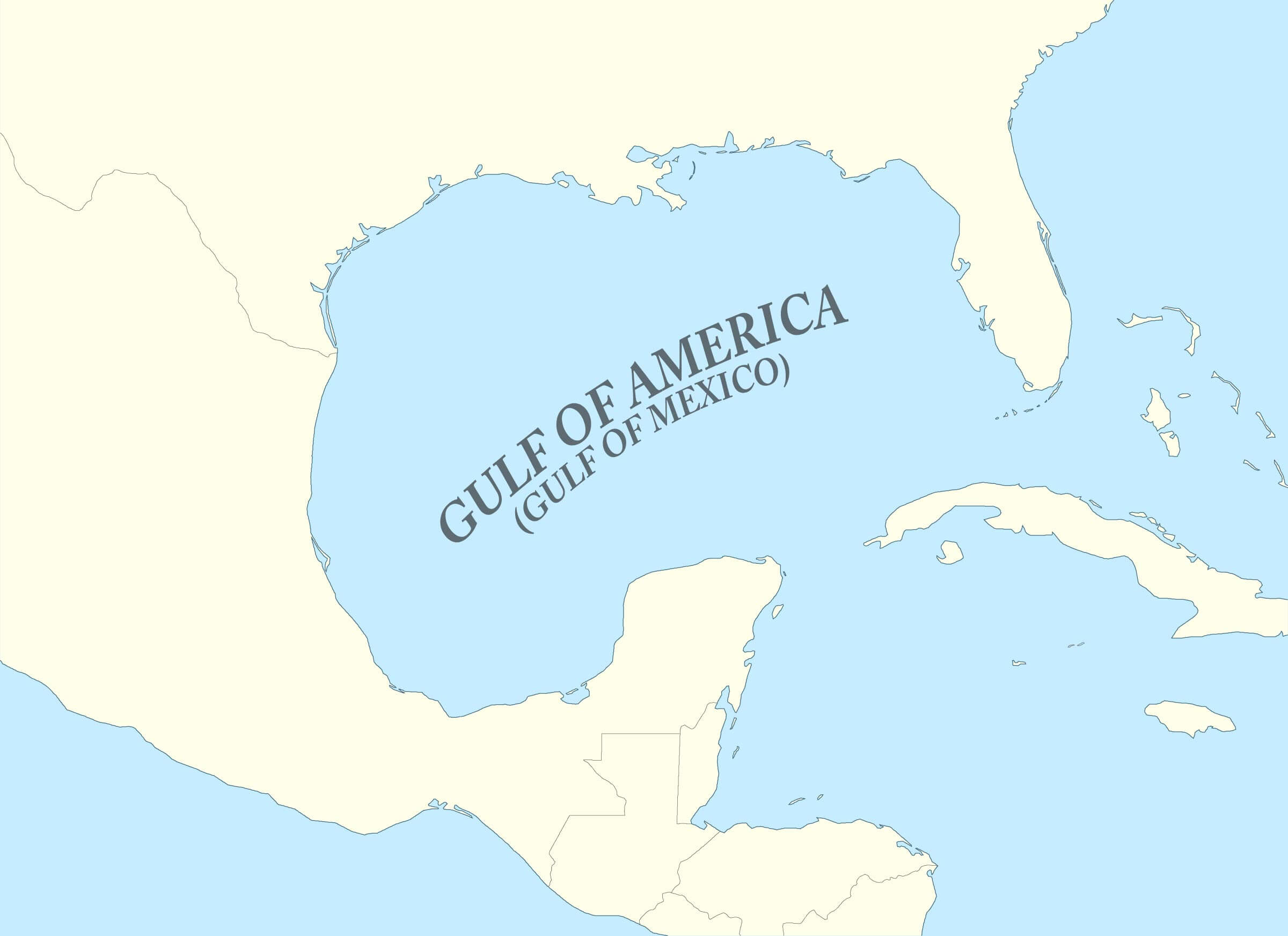 Gulf of America Mexico blank map