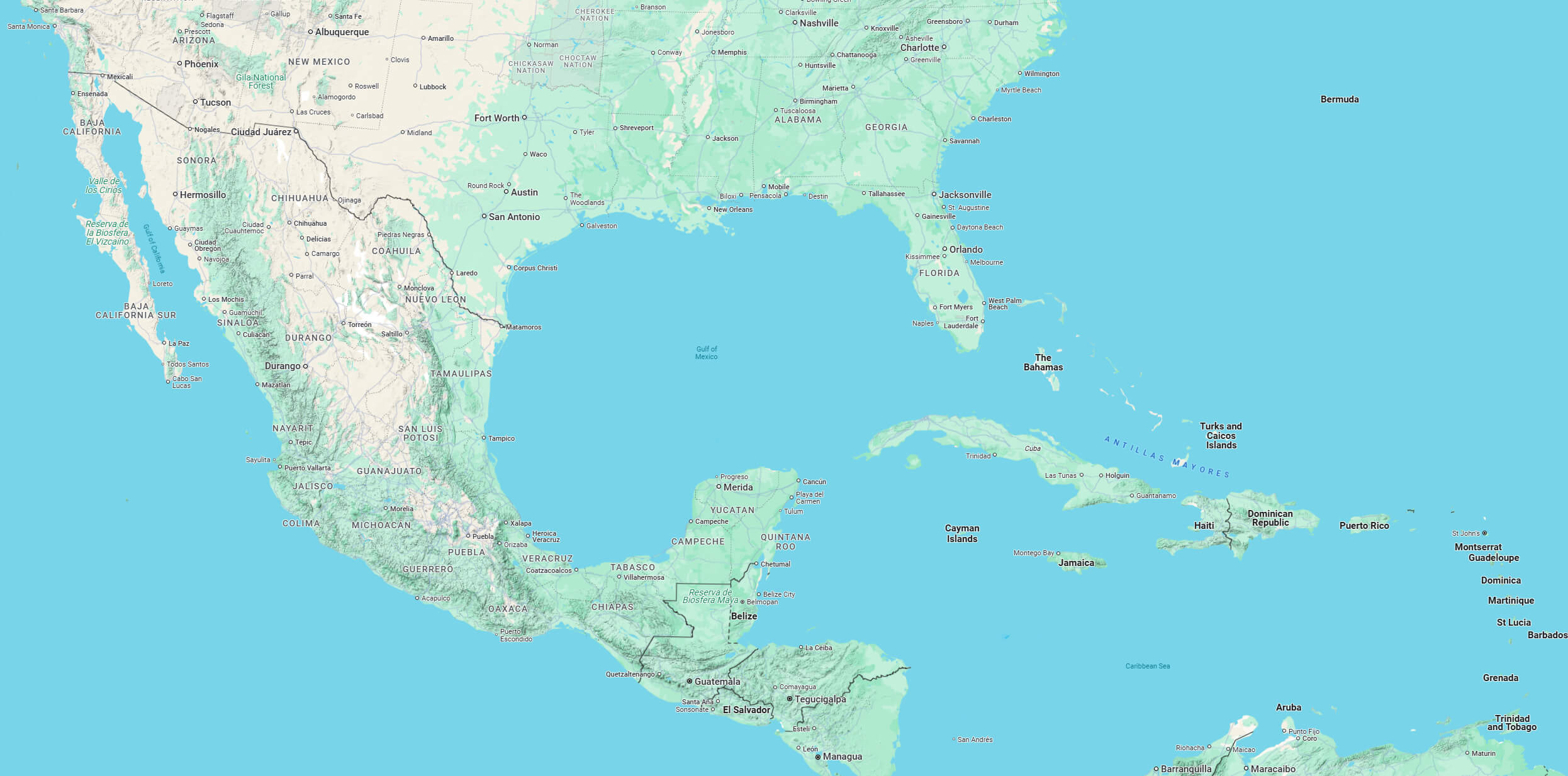 Gulf of Mexico terrain map