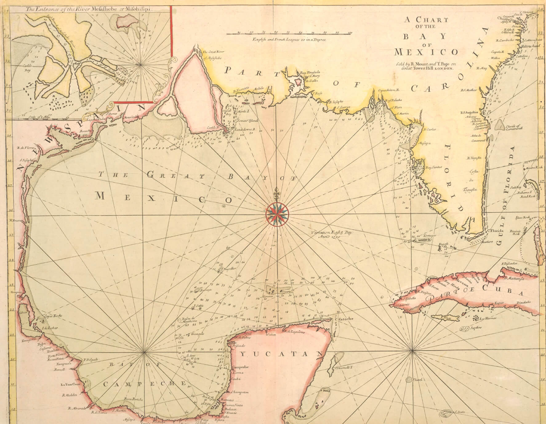 The great bay of Mexico map 1700