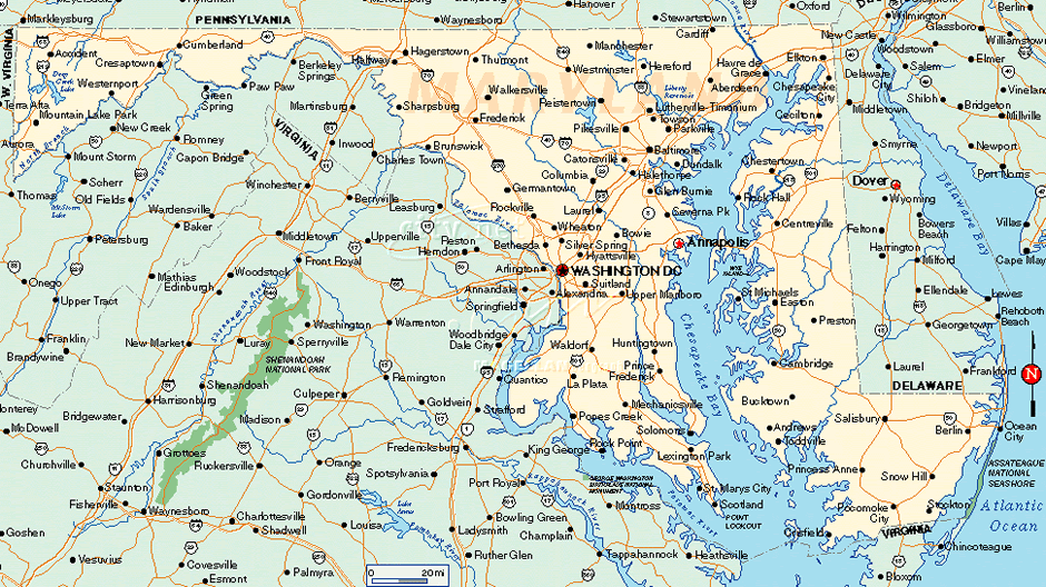 Maryland Map 20 Map of Maryland with cities