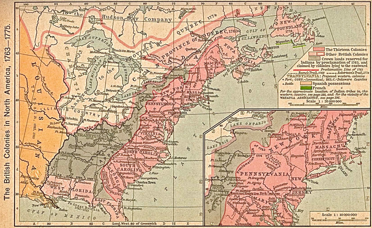 Map of Michigan and the Province of Quebec in the years 1763 - 1775