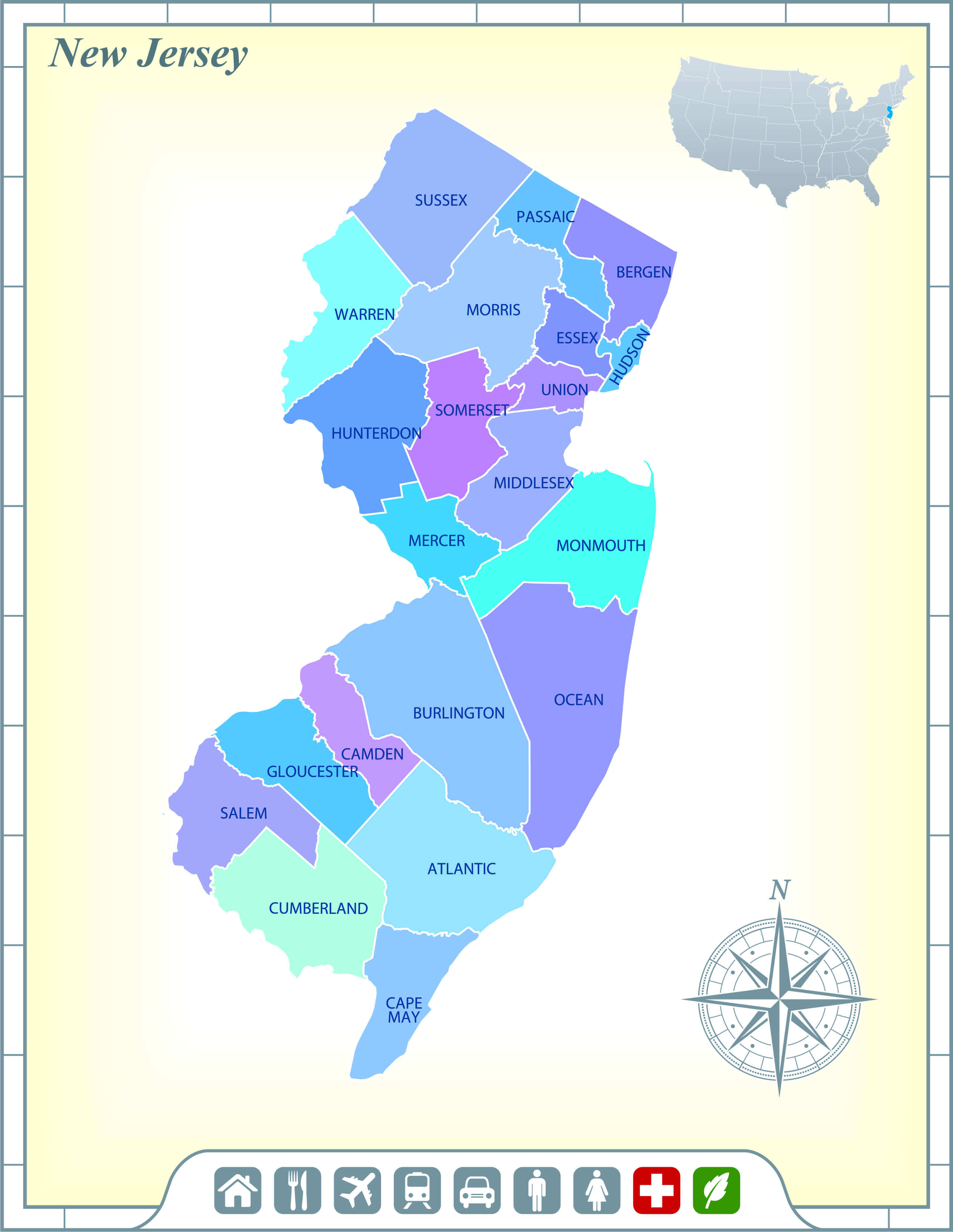 New Jersey Map 22 New Jersey state and cities map us