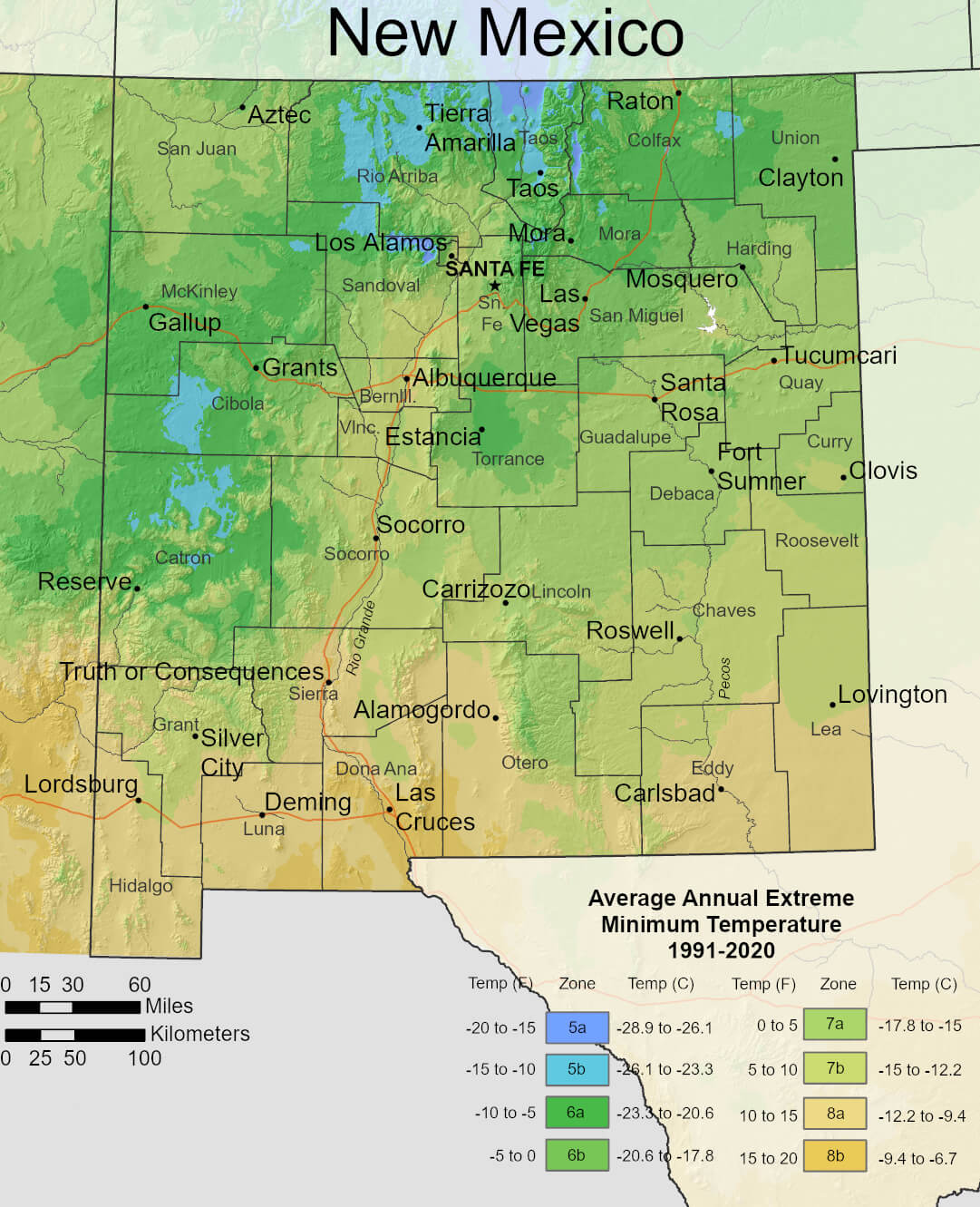 New Mexico Climate Map