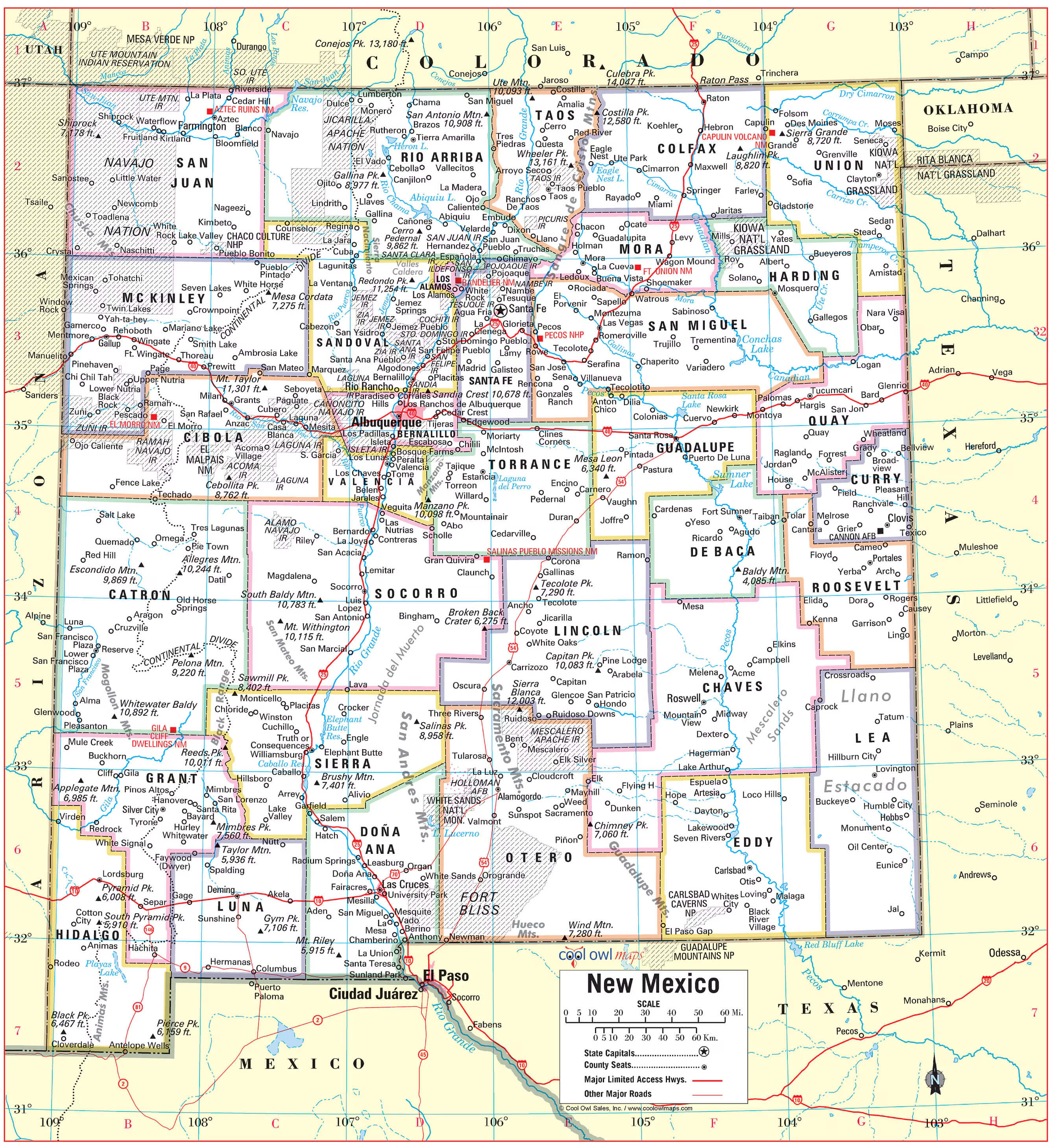 New Mexico Interstate and Highways Map