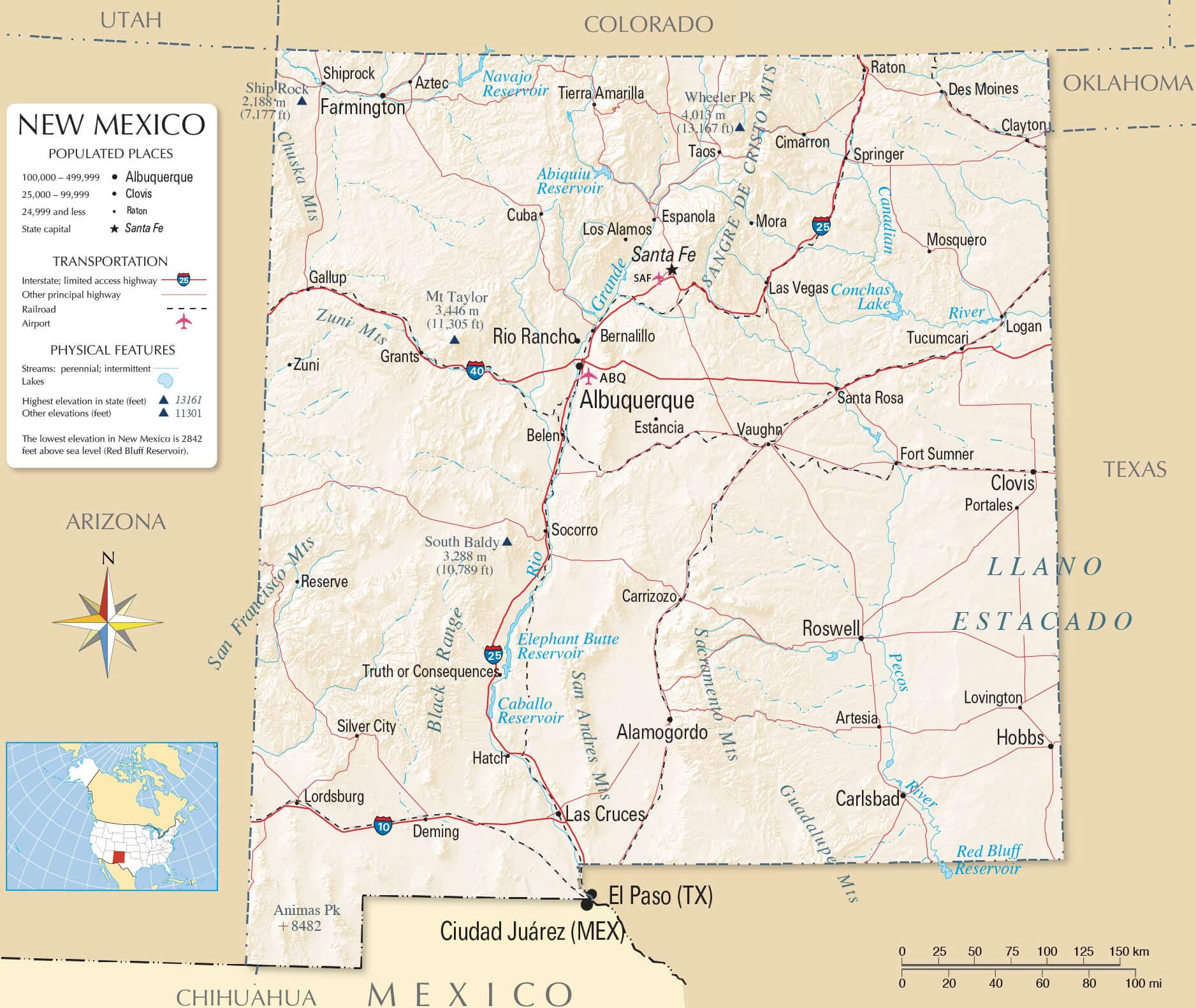 New Mexico Rivers Map