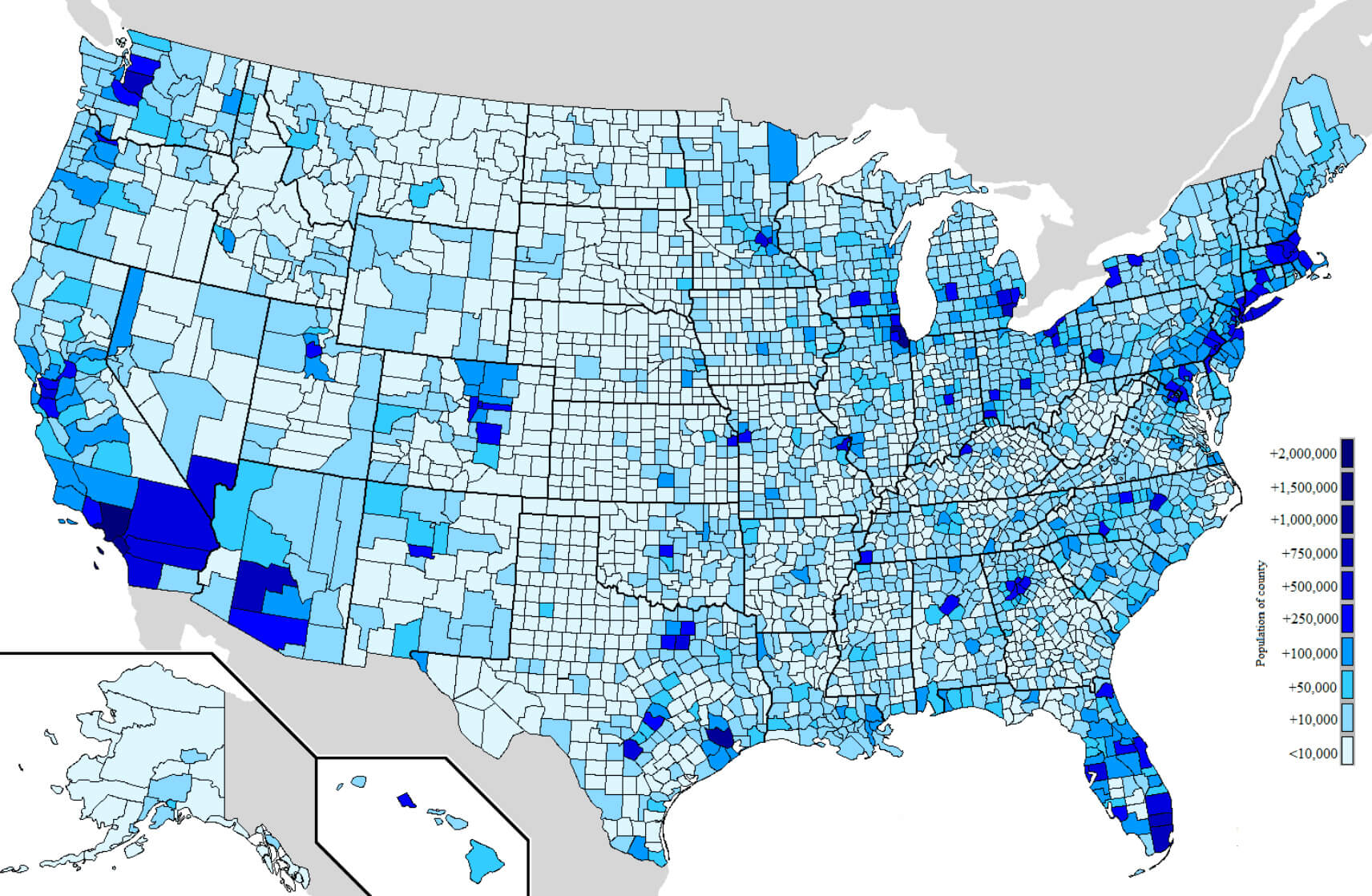 Population Density by U.S. County