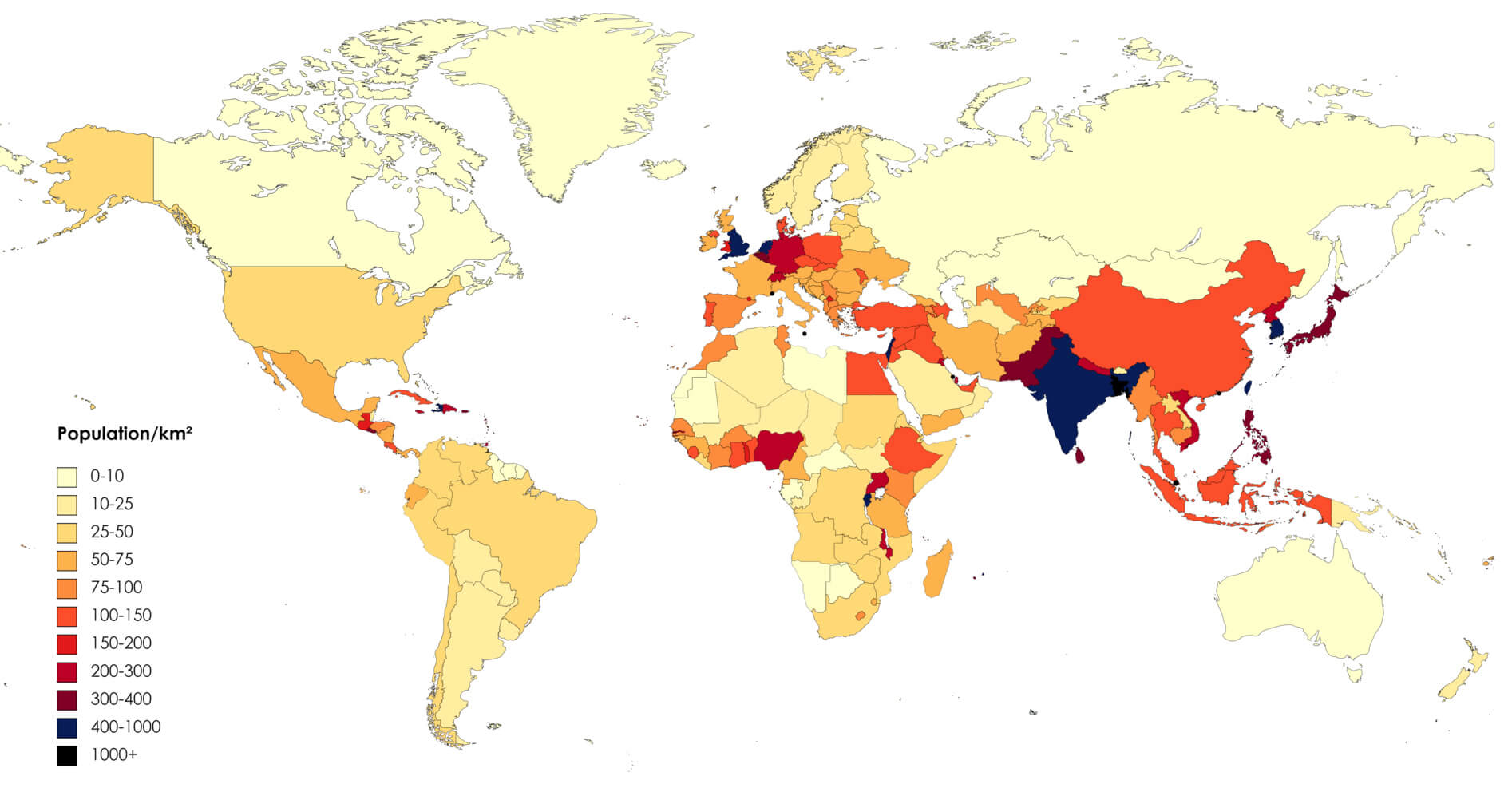 Global Population Density Map (2023)