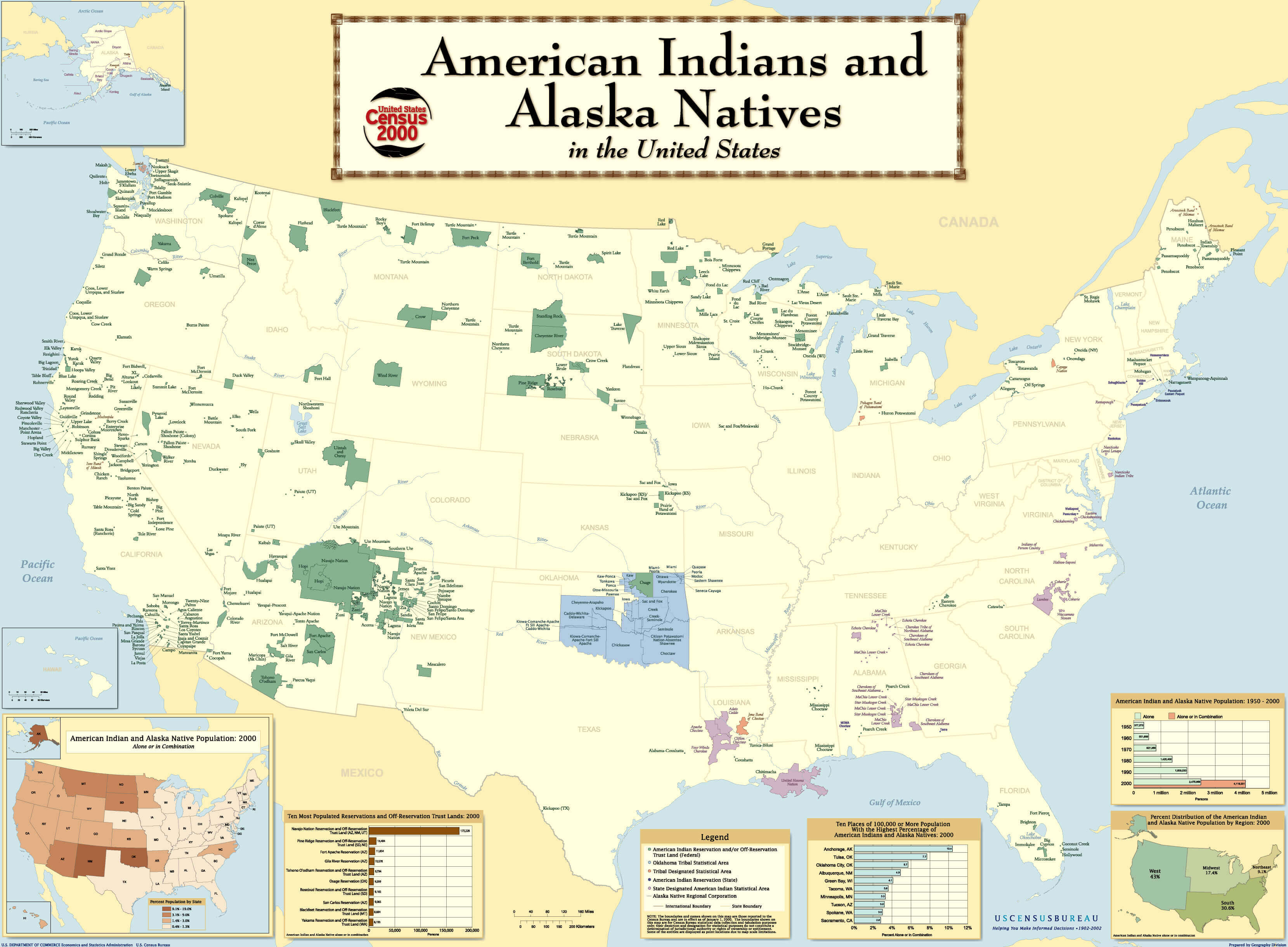 Map of American Indian and Alaska Native Reservations in the United States