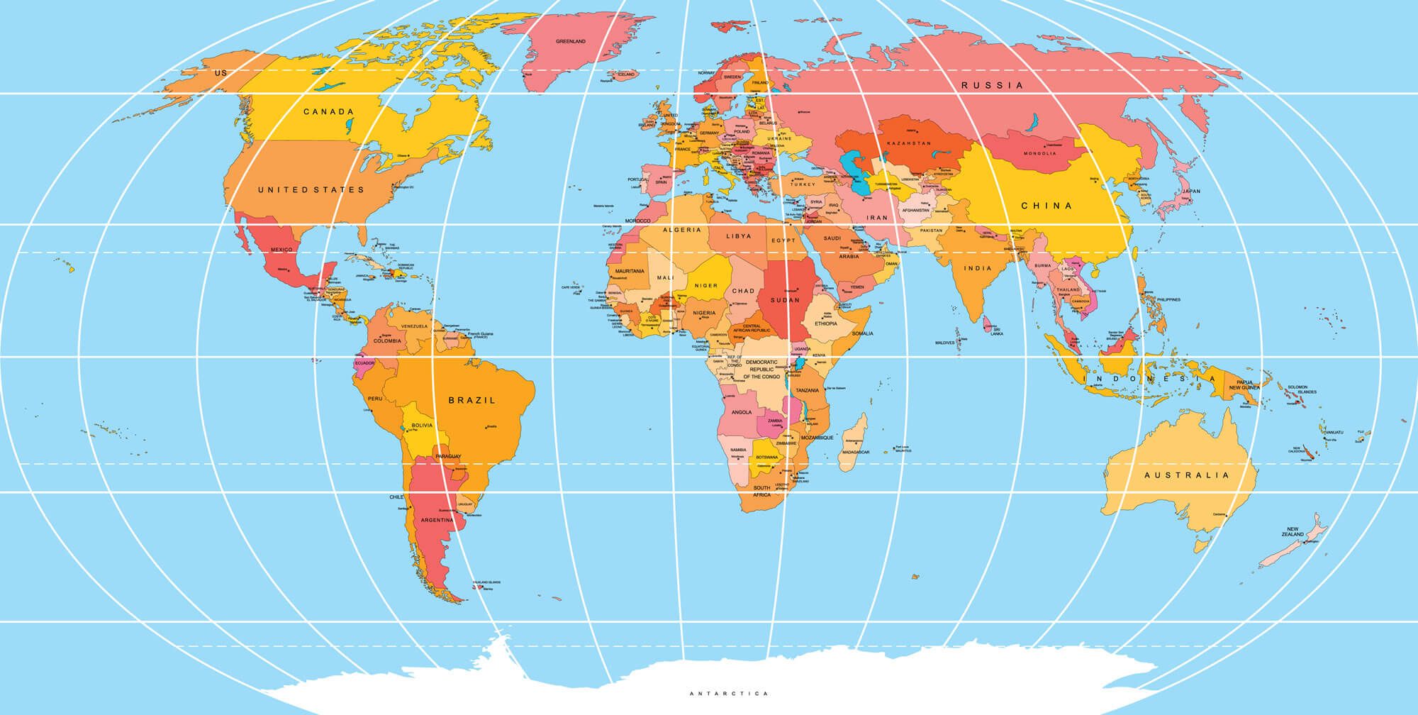 World Map in Yiddish Language