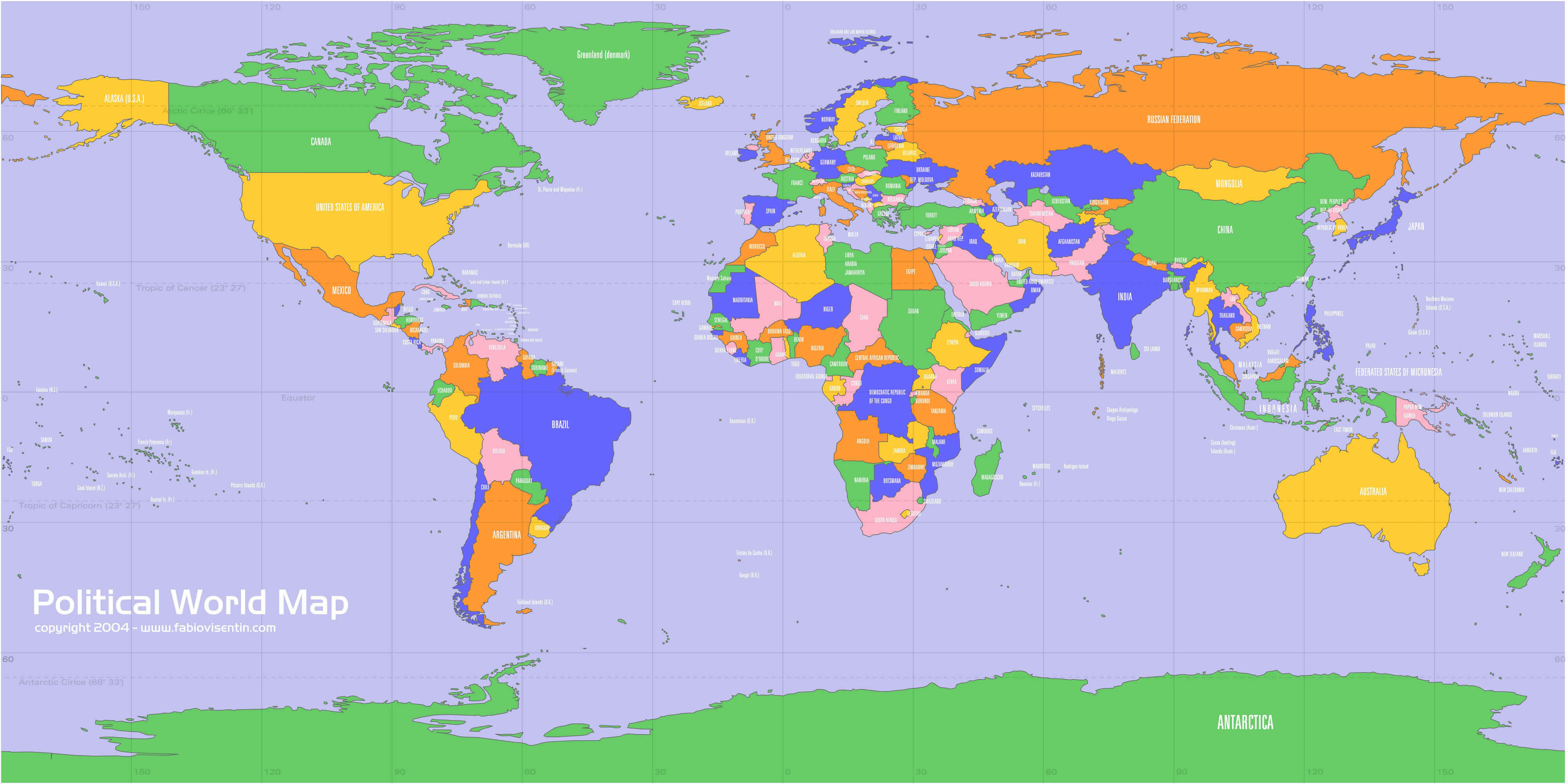 High-Resolution Political World Map