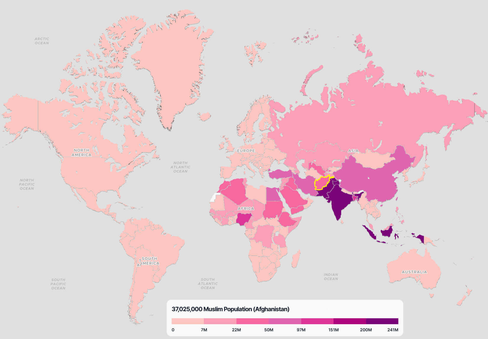 Morocco Muslim Population Map in the World