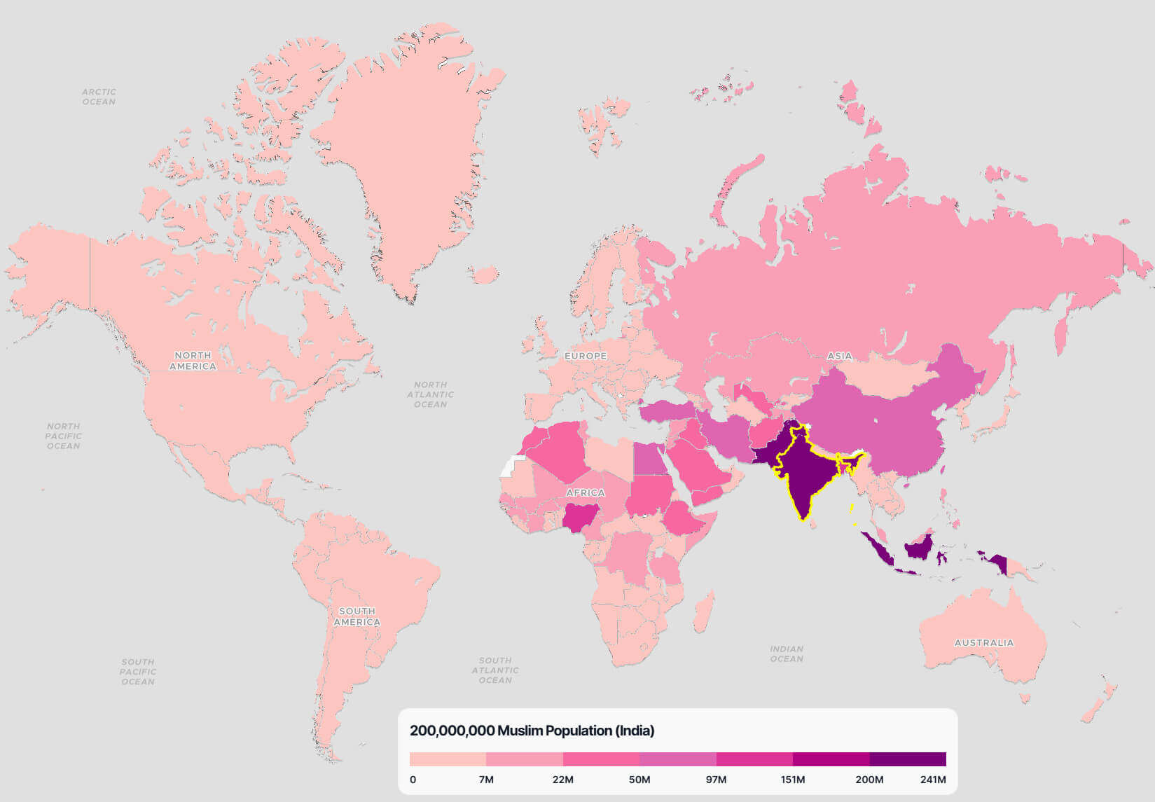 India Muslim Population Map in the World