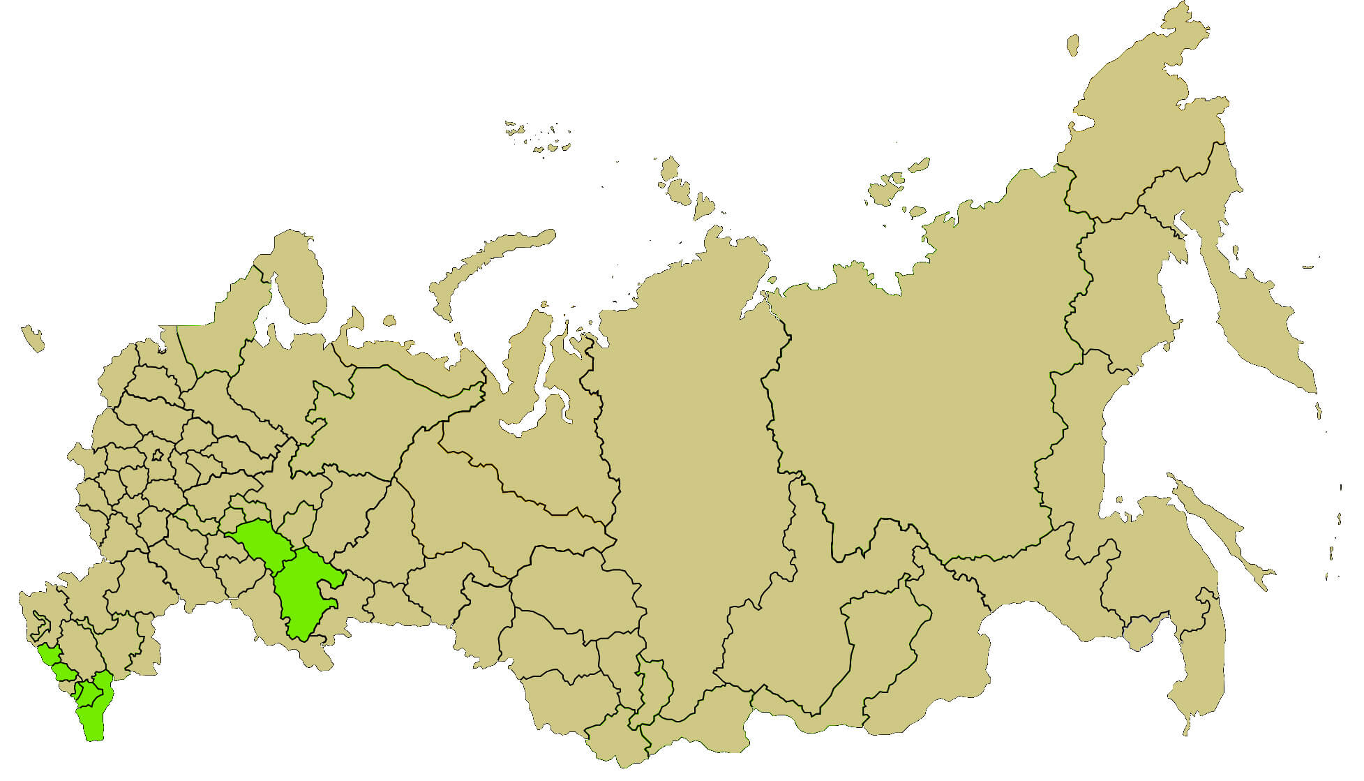 Islam in Russia by Regions