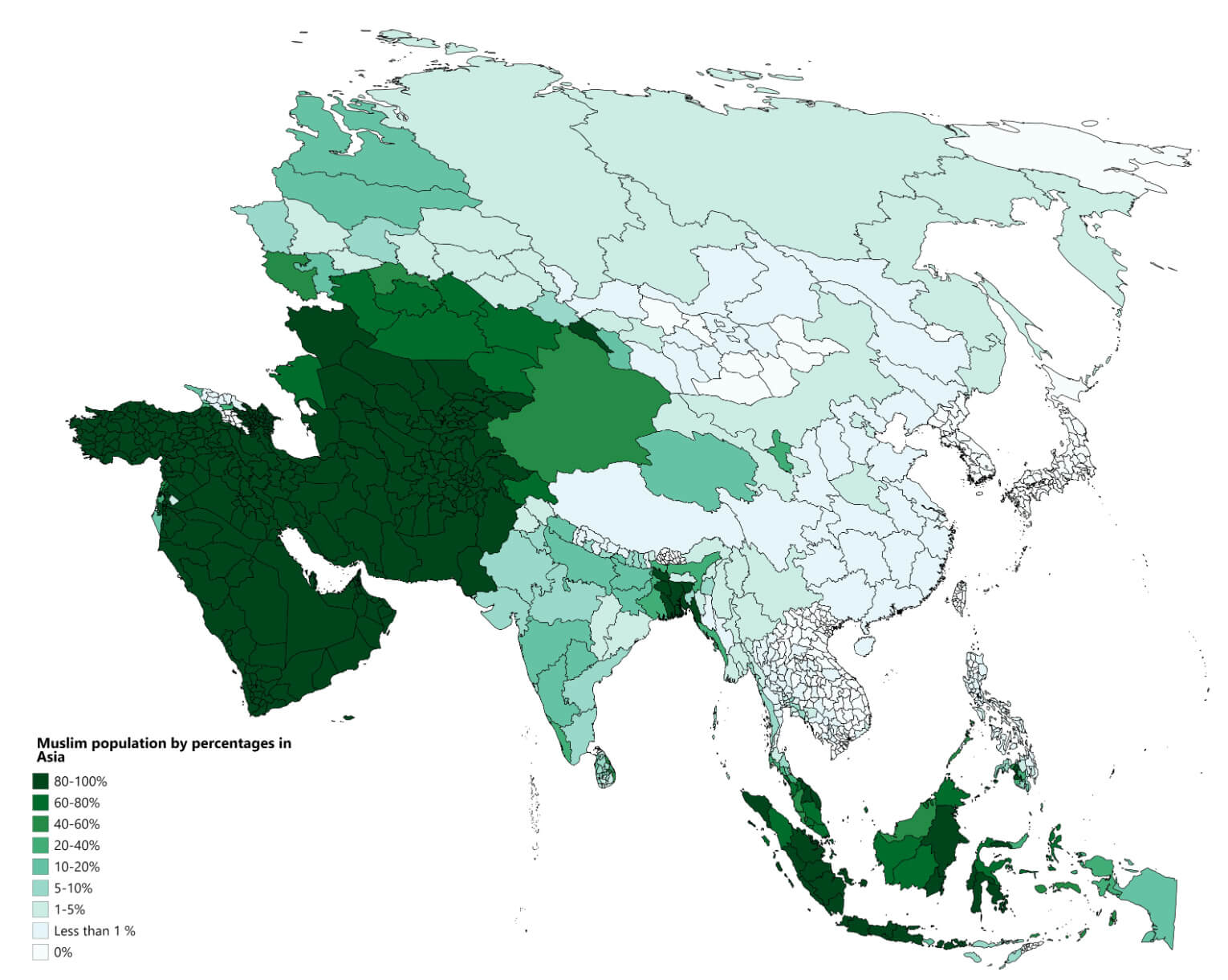 Muslim Population Density in Asia