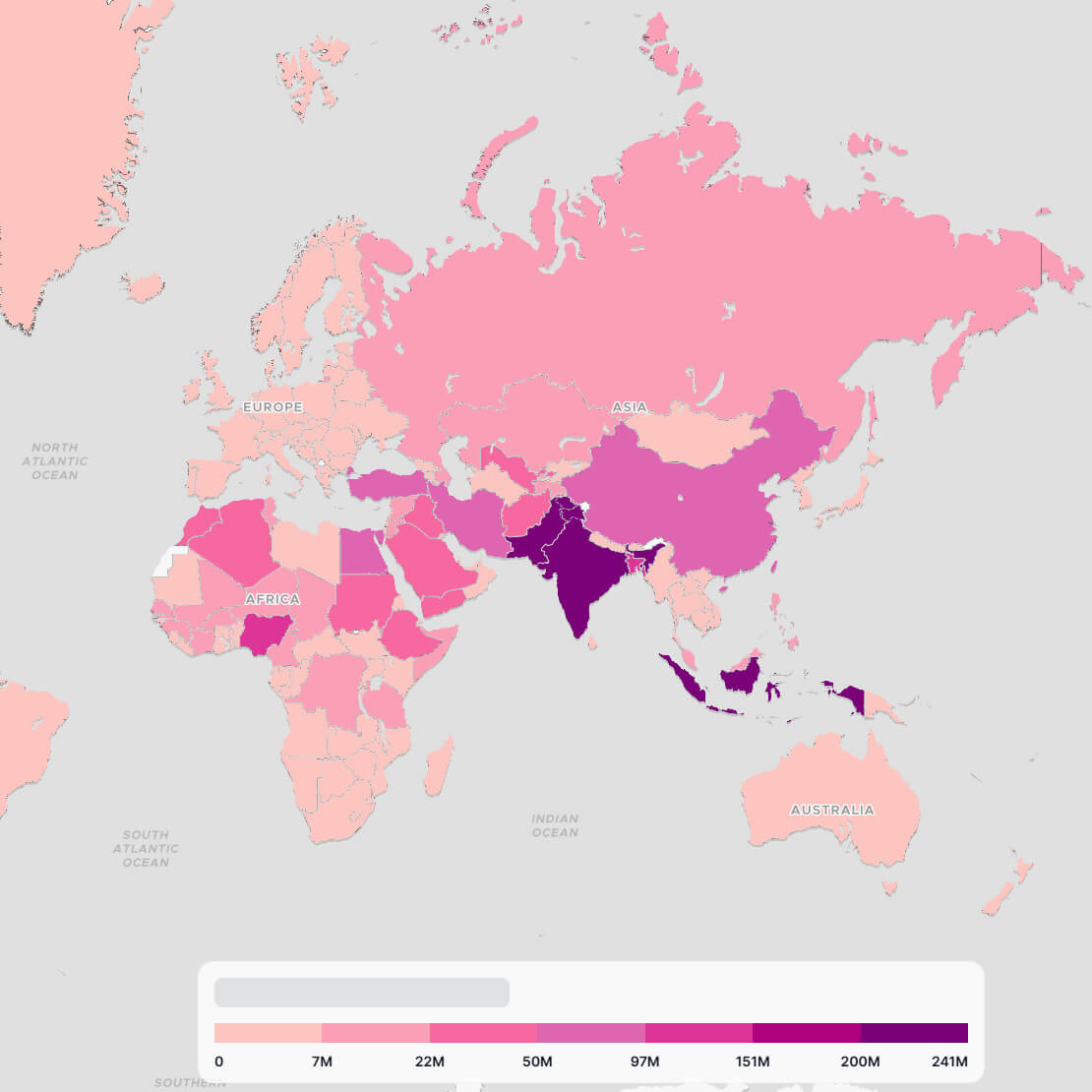 Muslim Population Map in Asia and Australia