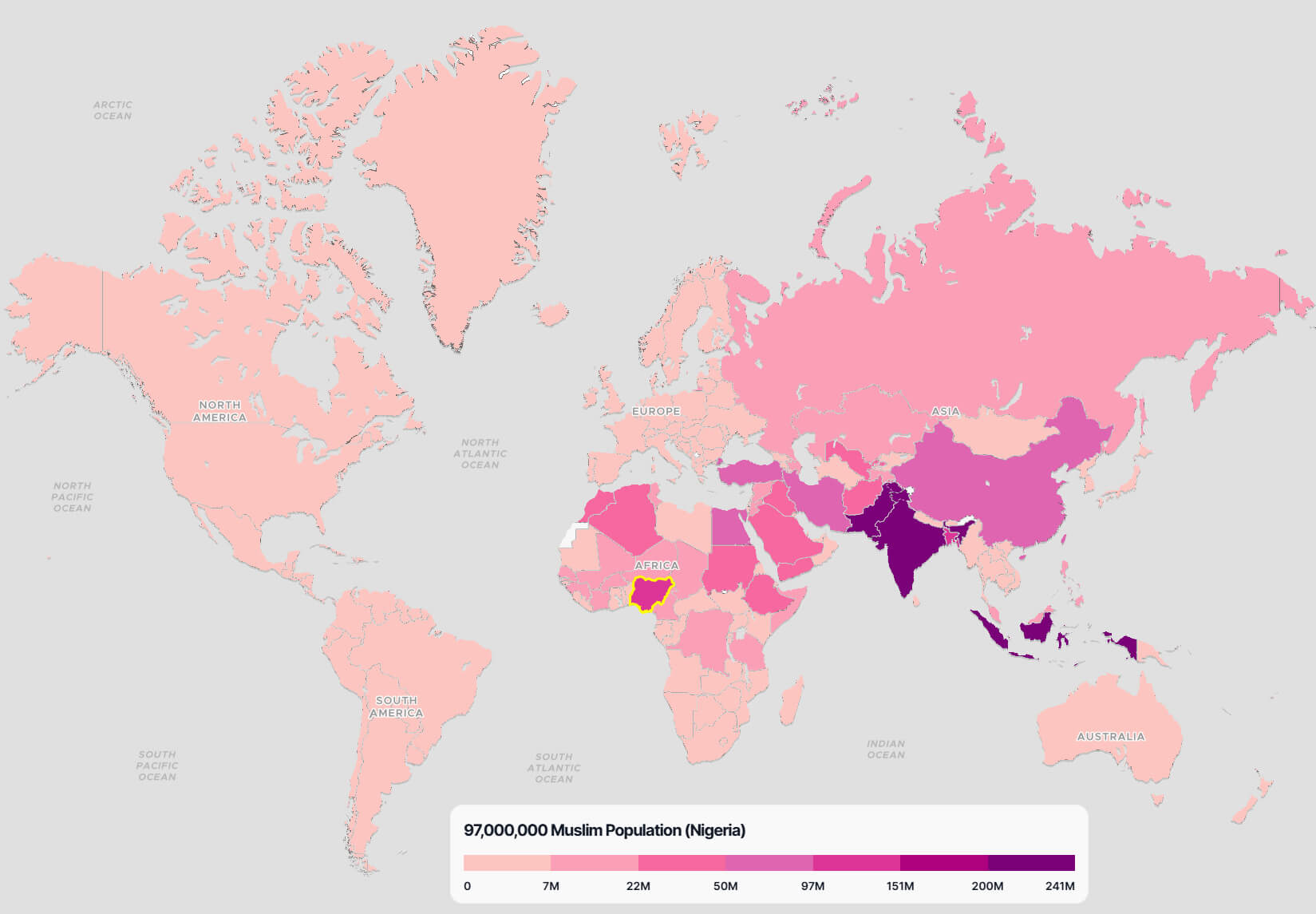 Nigeria Muslim Population Map in the World