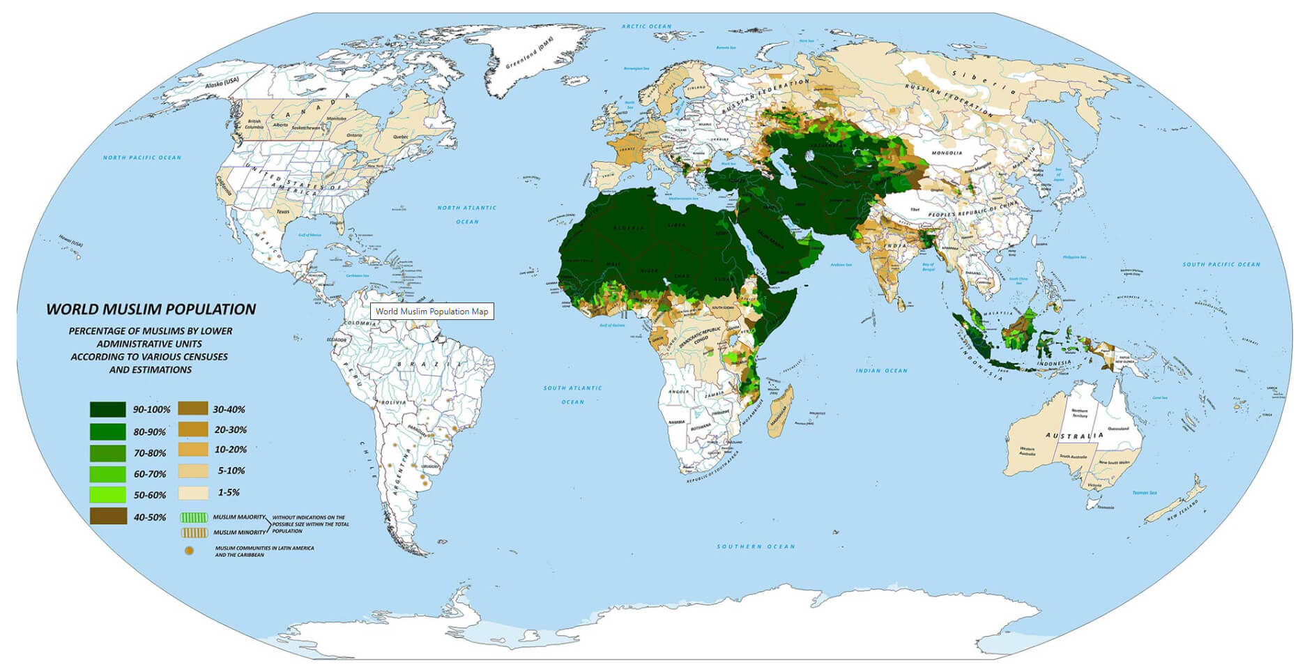 World Muslim population map