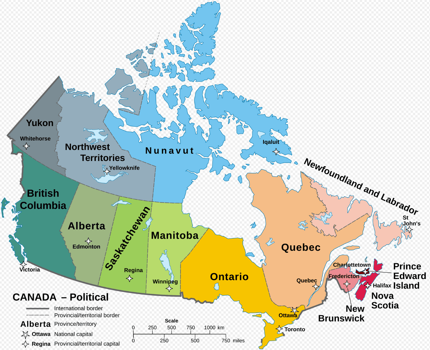 Canada territories Map