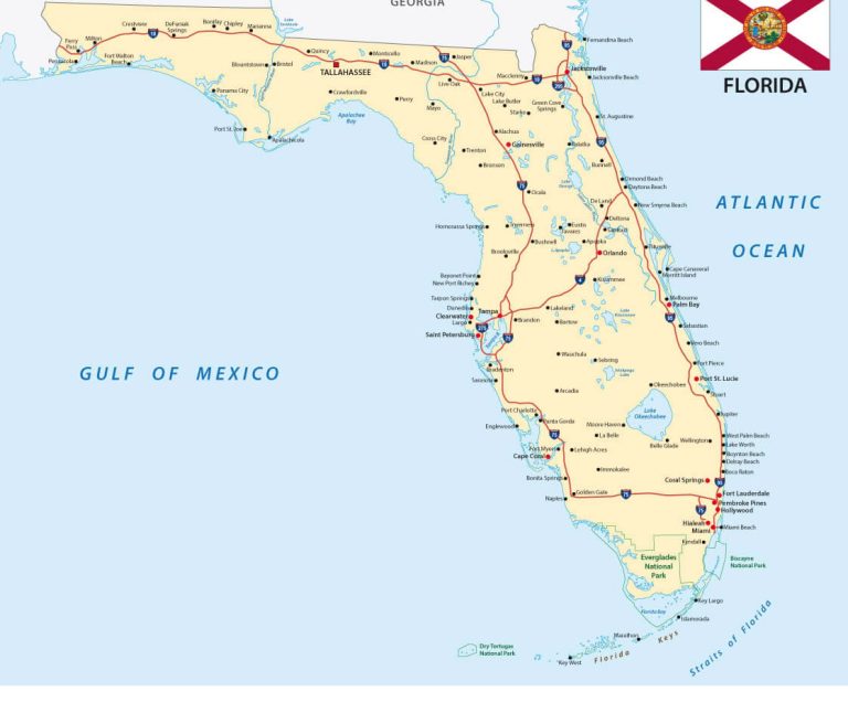 Florida cities map USA