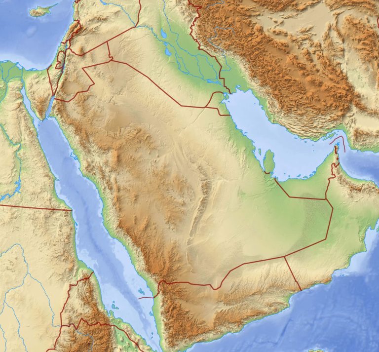 Saudi Arabia satellite map