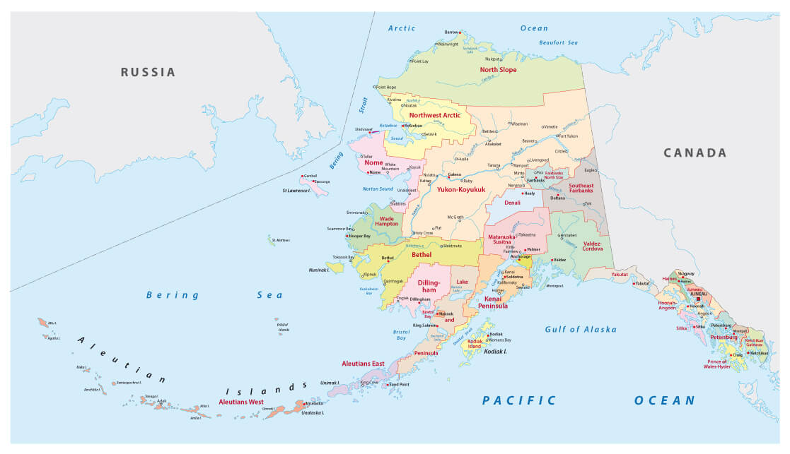 Map of Alaska - Guide of the World