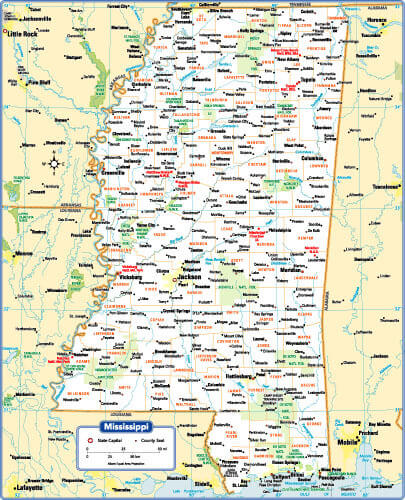 Map of Mississippi - Guide of the World