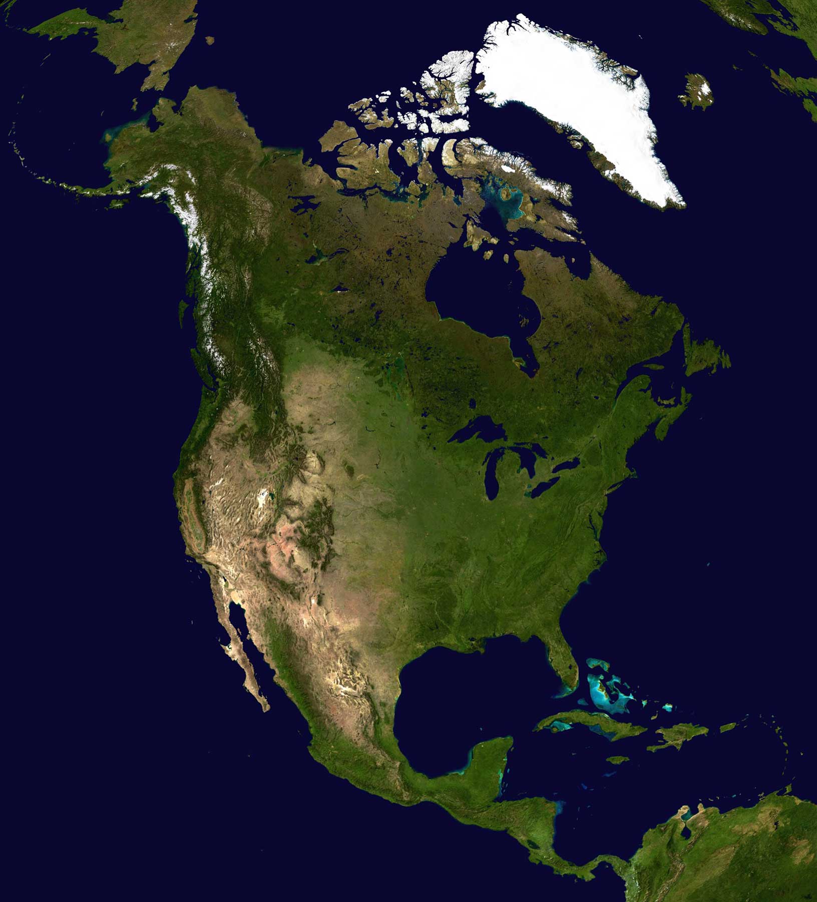 North America Satellite Map