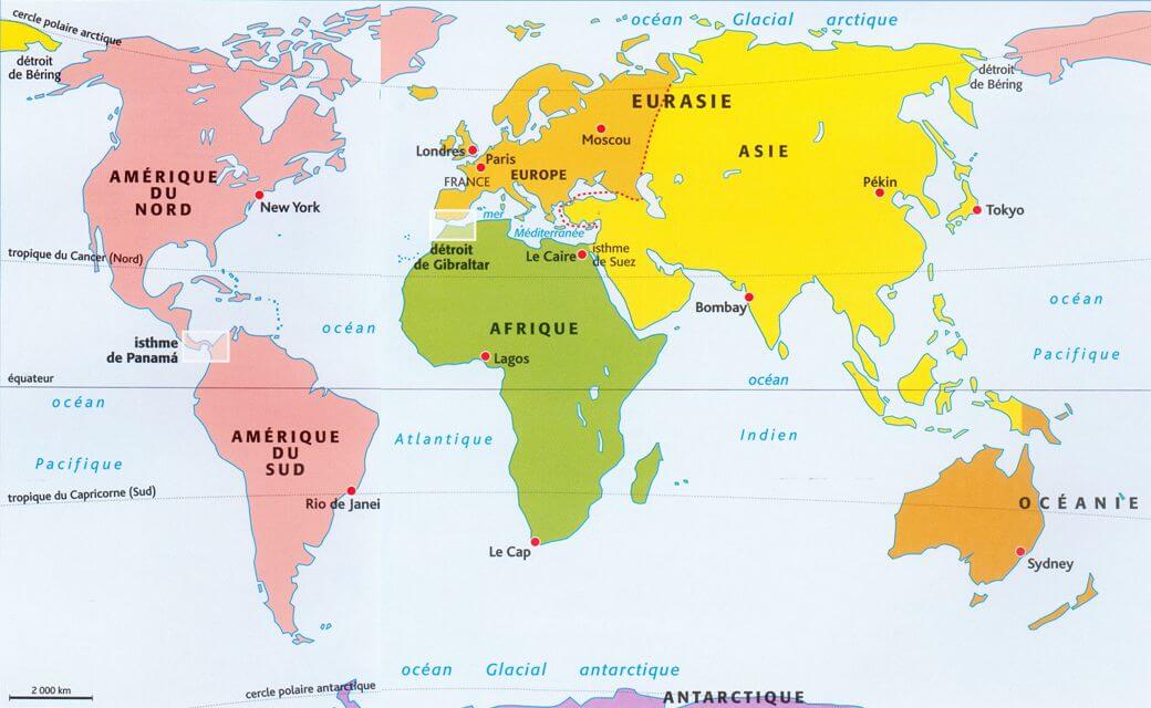 World Map Continents Guide of the World
