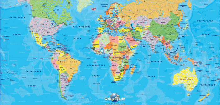 World Political Map German - Guide of the World