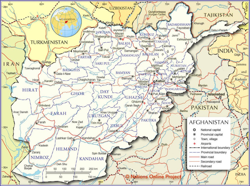 Map of Afghanistan - Guide of the World