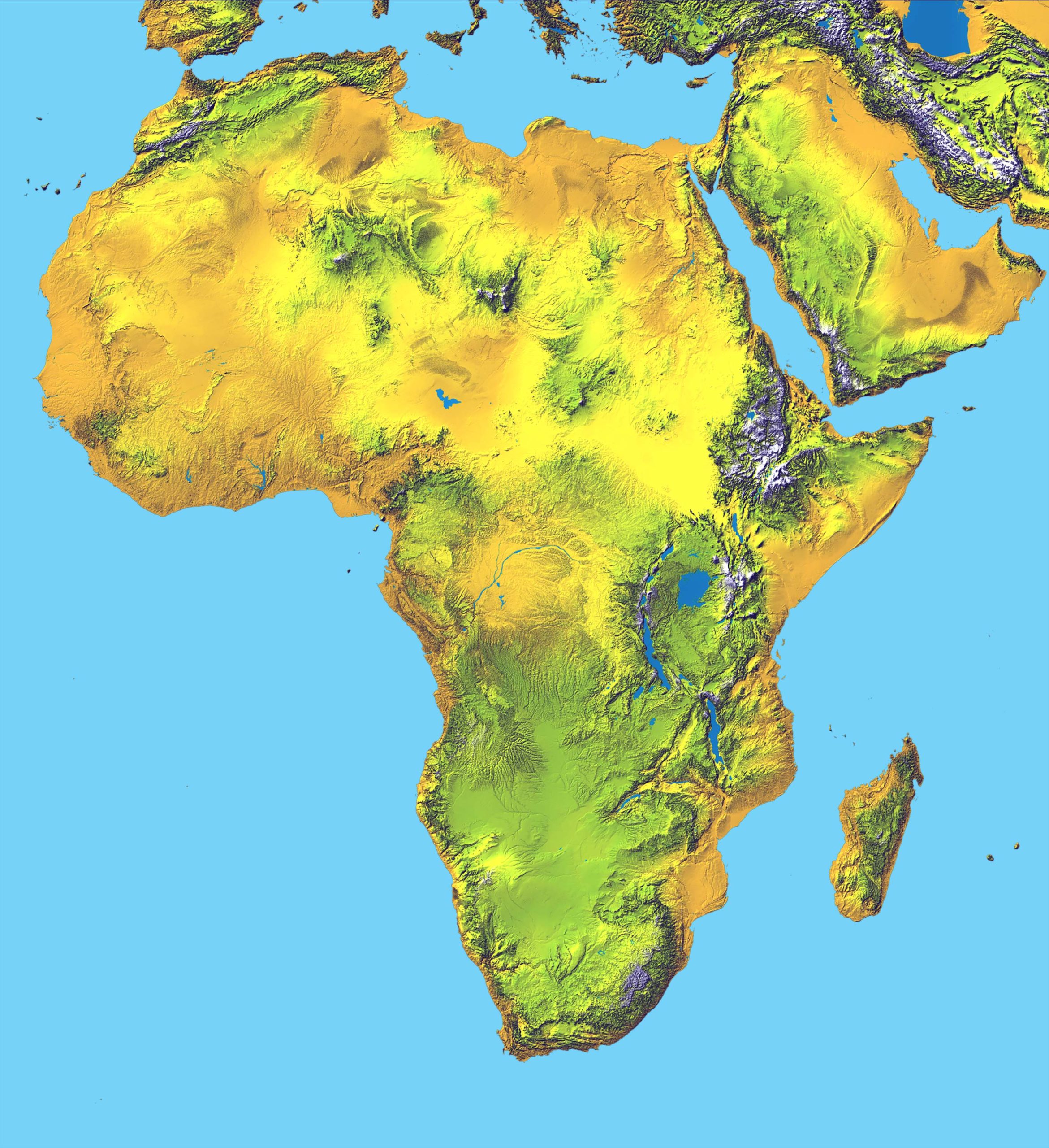 Africa Topographic Map Scaled 