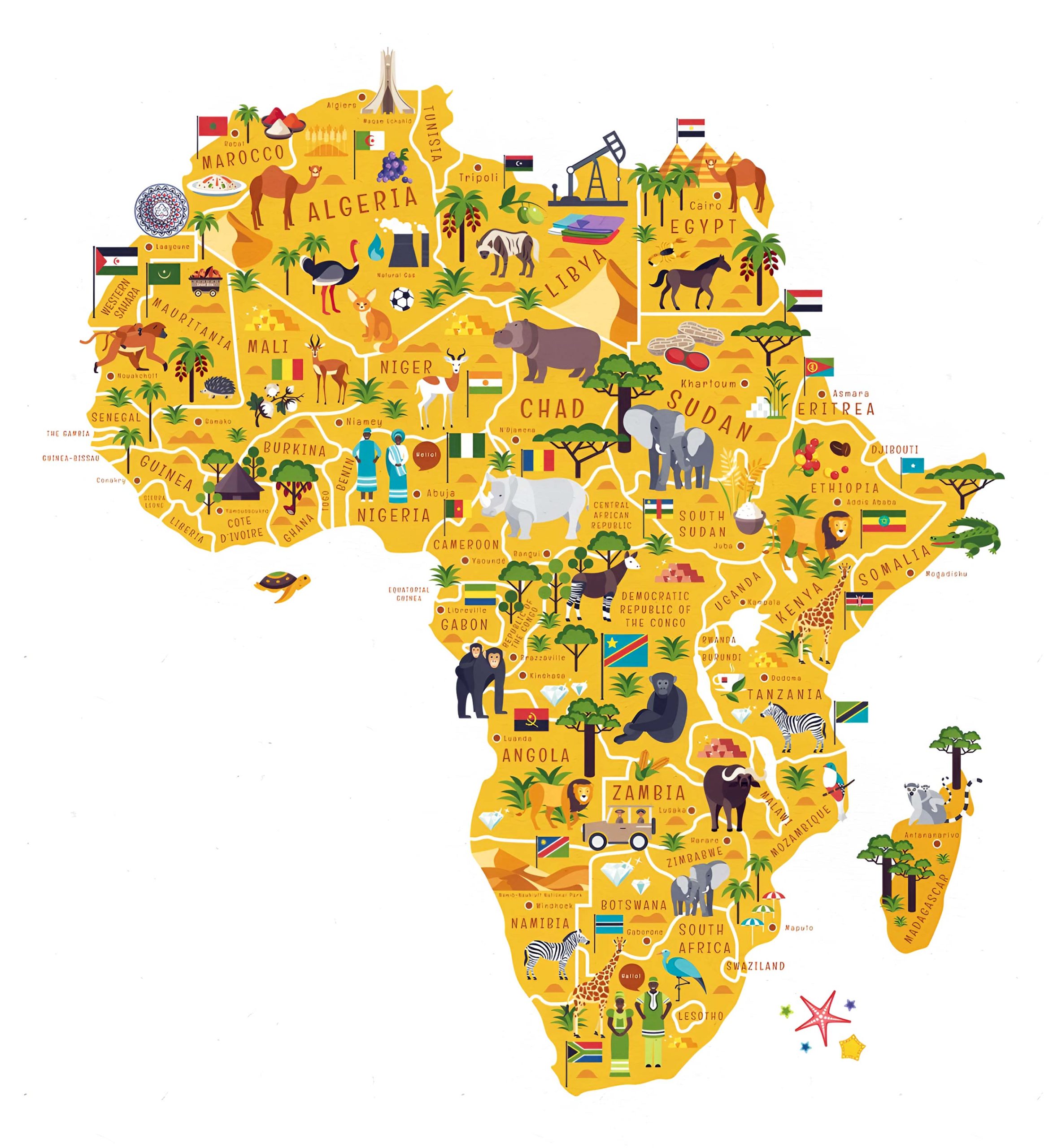 africa map tourism