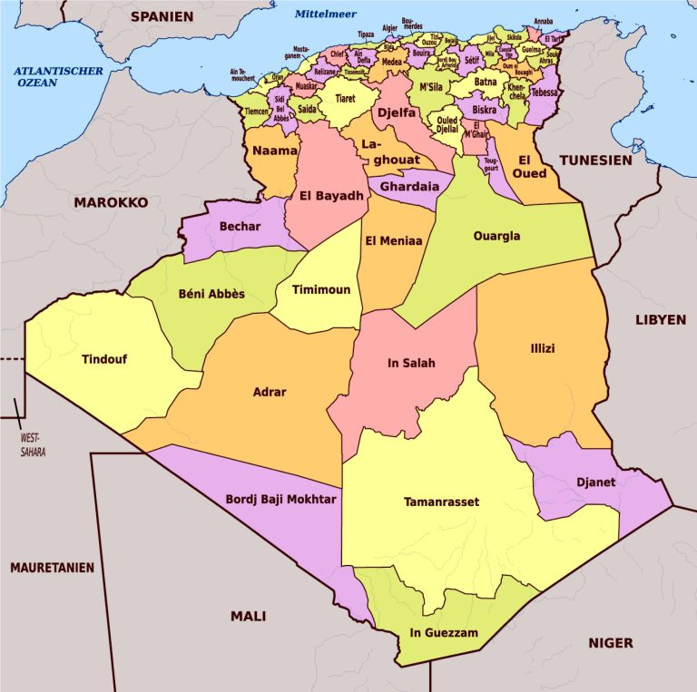 Algeria Administrative Divisions Map (2019)