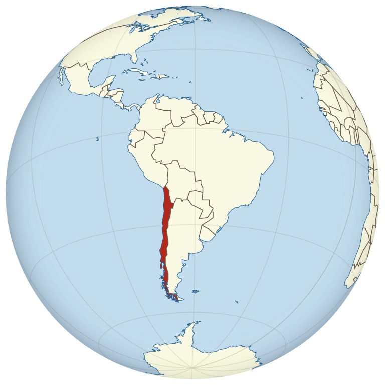 Map of Chile's Location in the Word Map