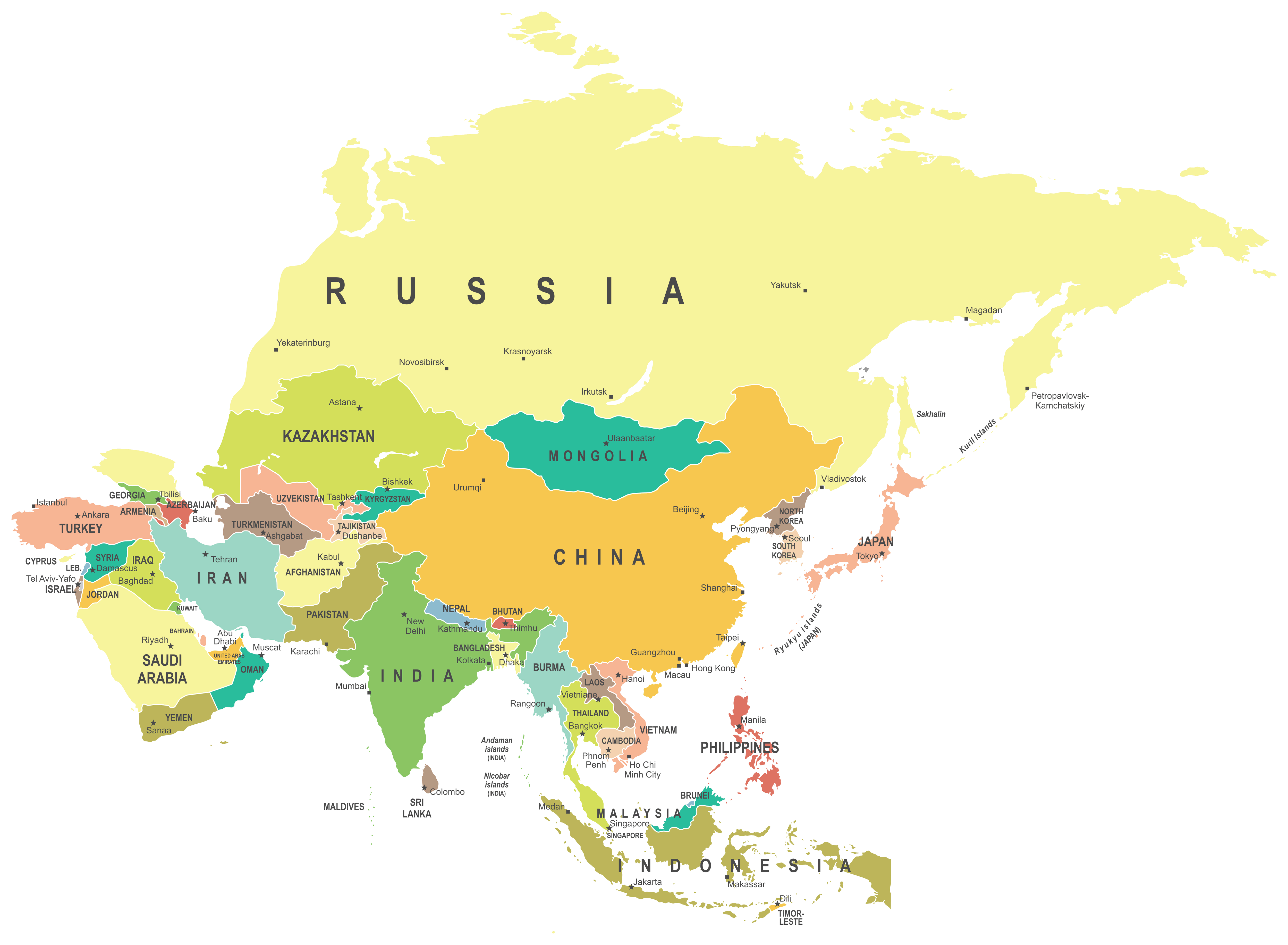 map of asia