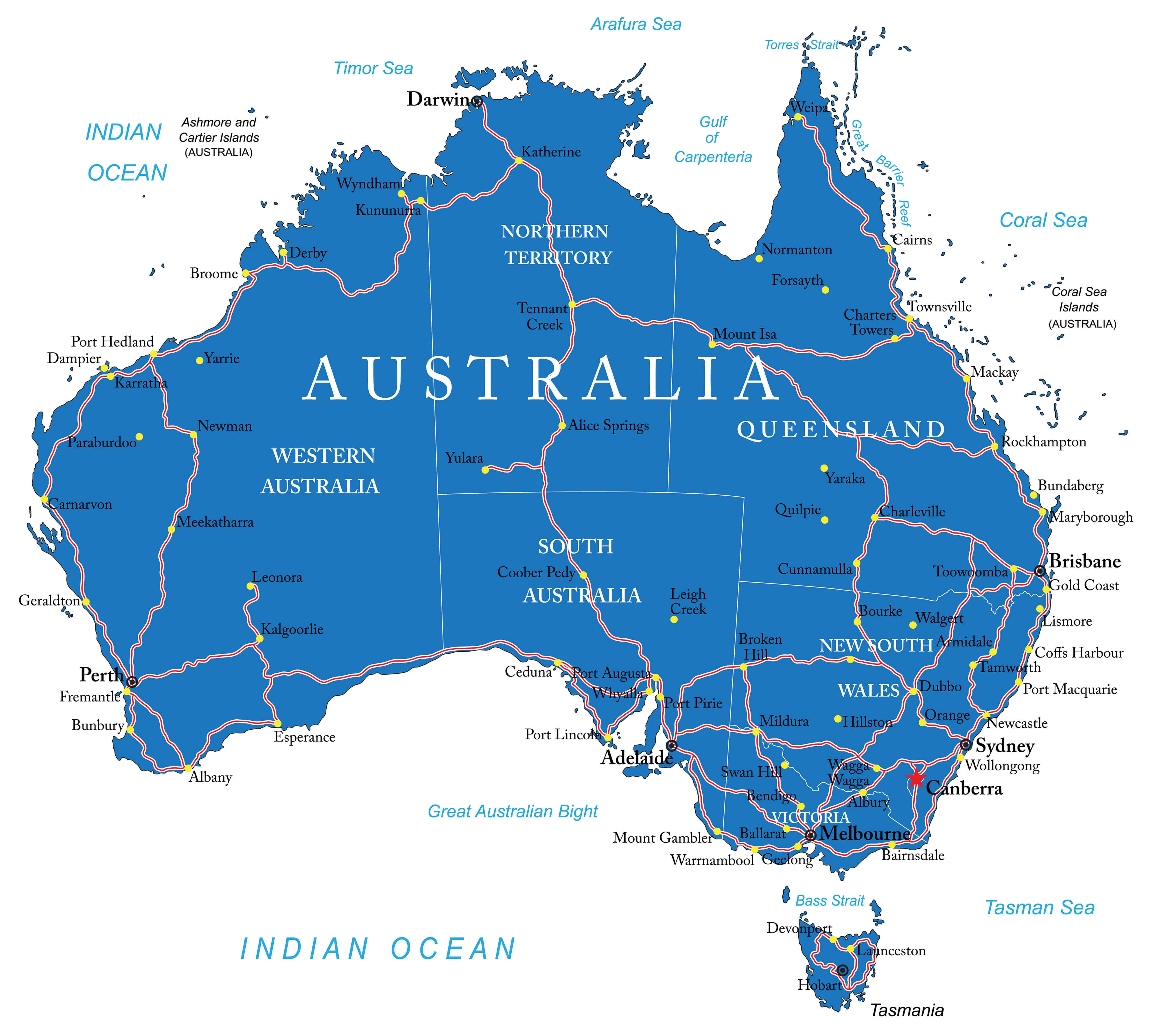 Map Of Australia Main Roads World Maps | My XXX Hot Girl