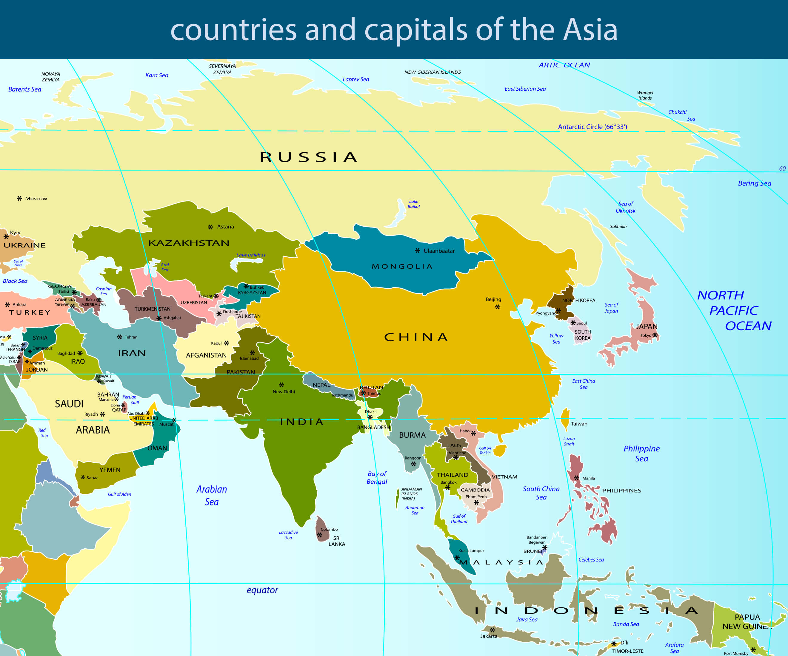 Asia Map Countries Only