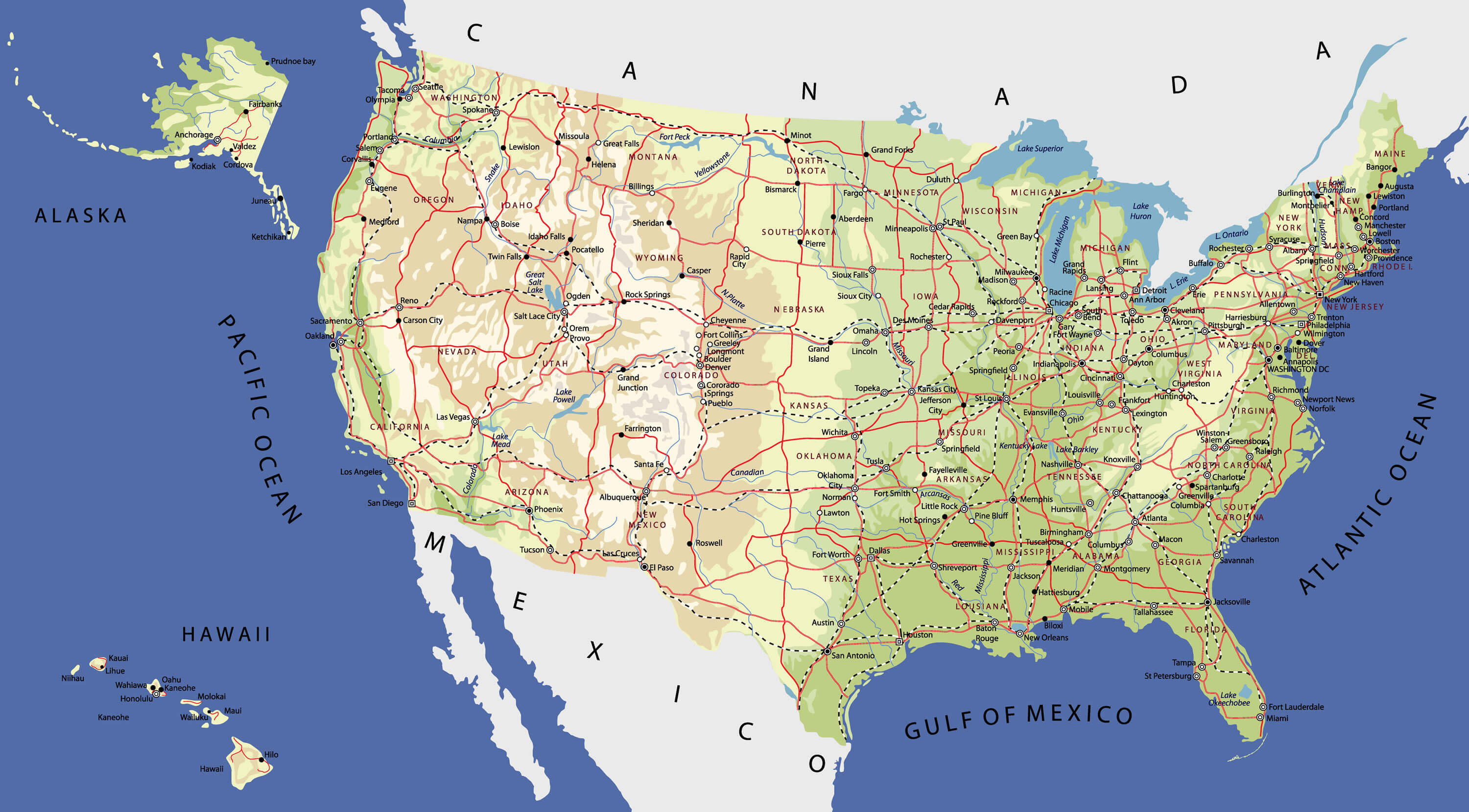 Detailed Map Of Oregon United States 