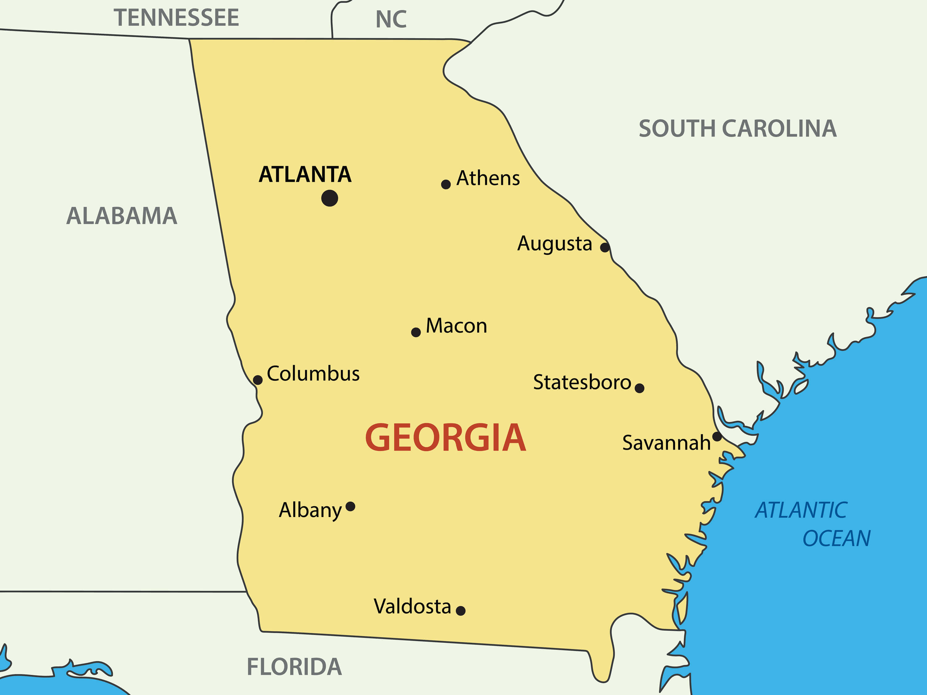 Us Map Atlanta Georgia - Alyssa Marianna