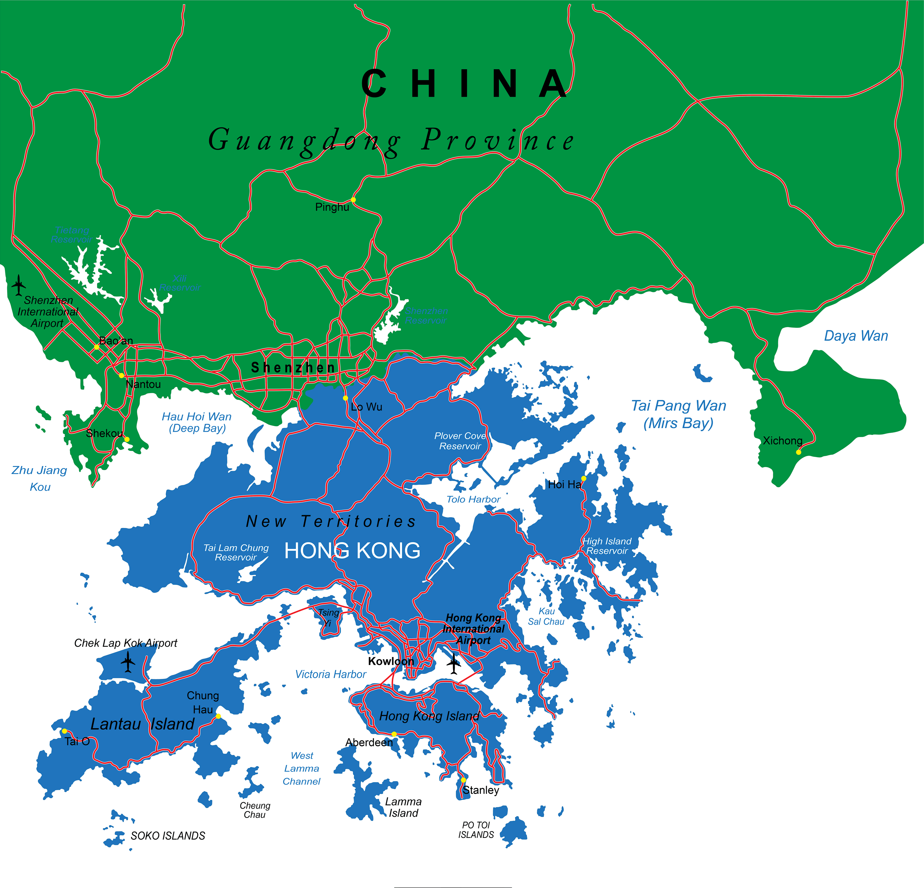 White Labeled Map Of Districts Of Hong Kong Special A - vrogue.co