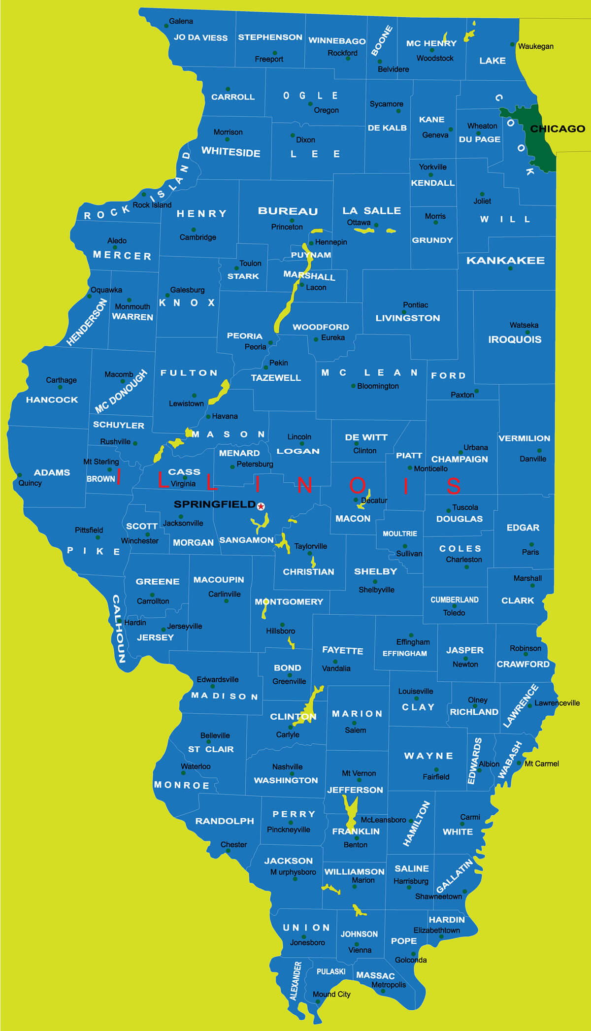 Political Map Of Illinois Ezilon Maps - vrogue.co