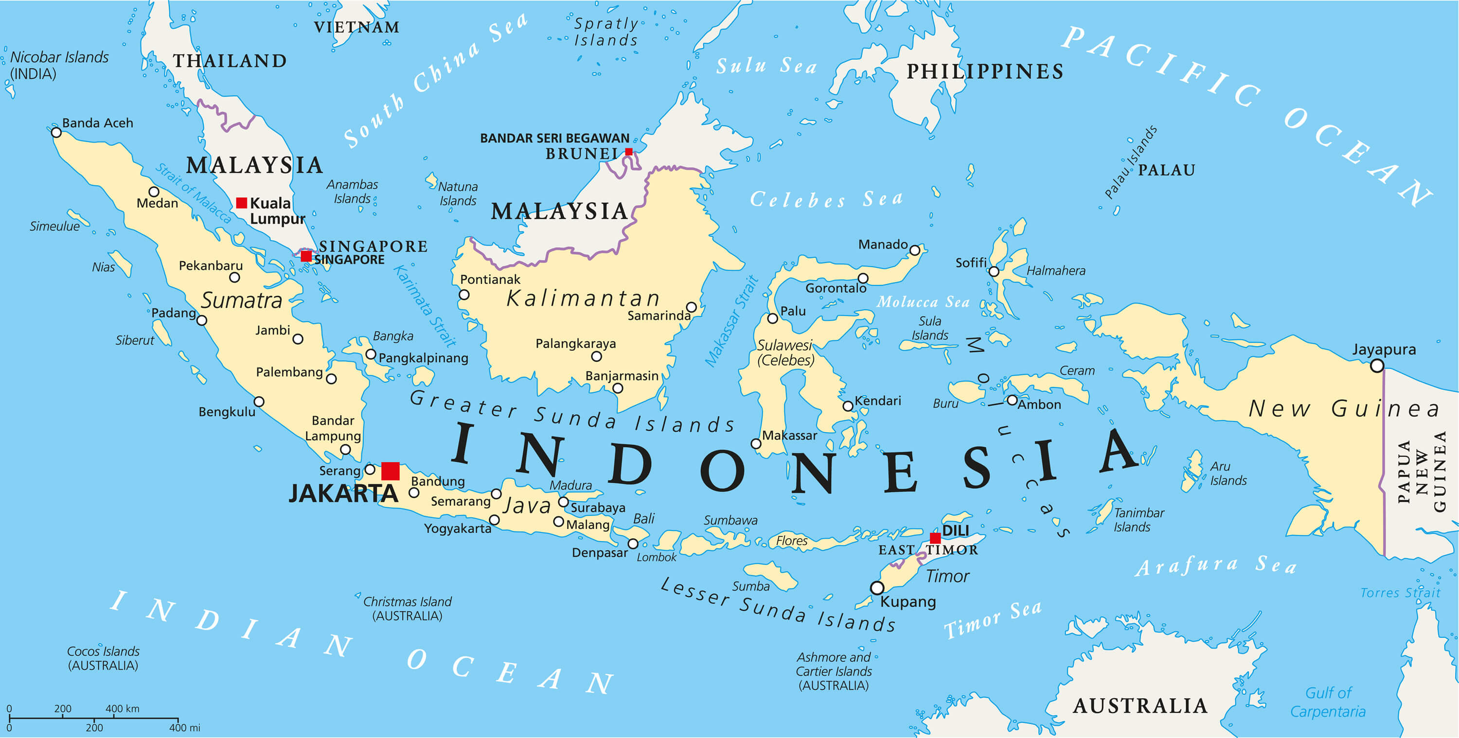 Indonesia Map Guide Of The World