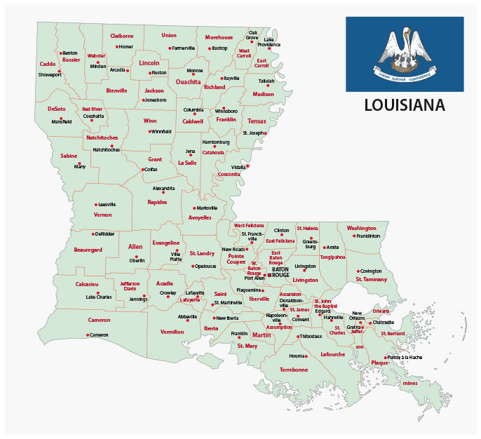 Louisiana Map - Guide of the World