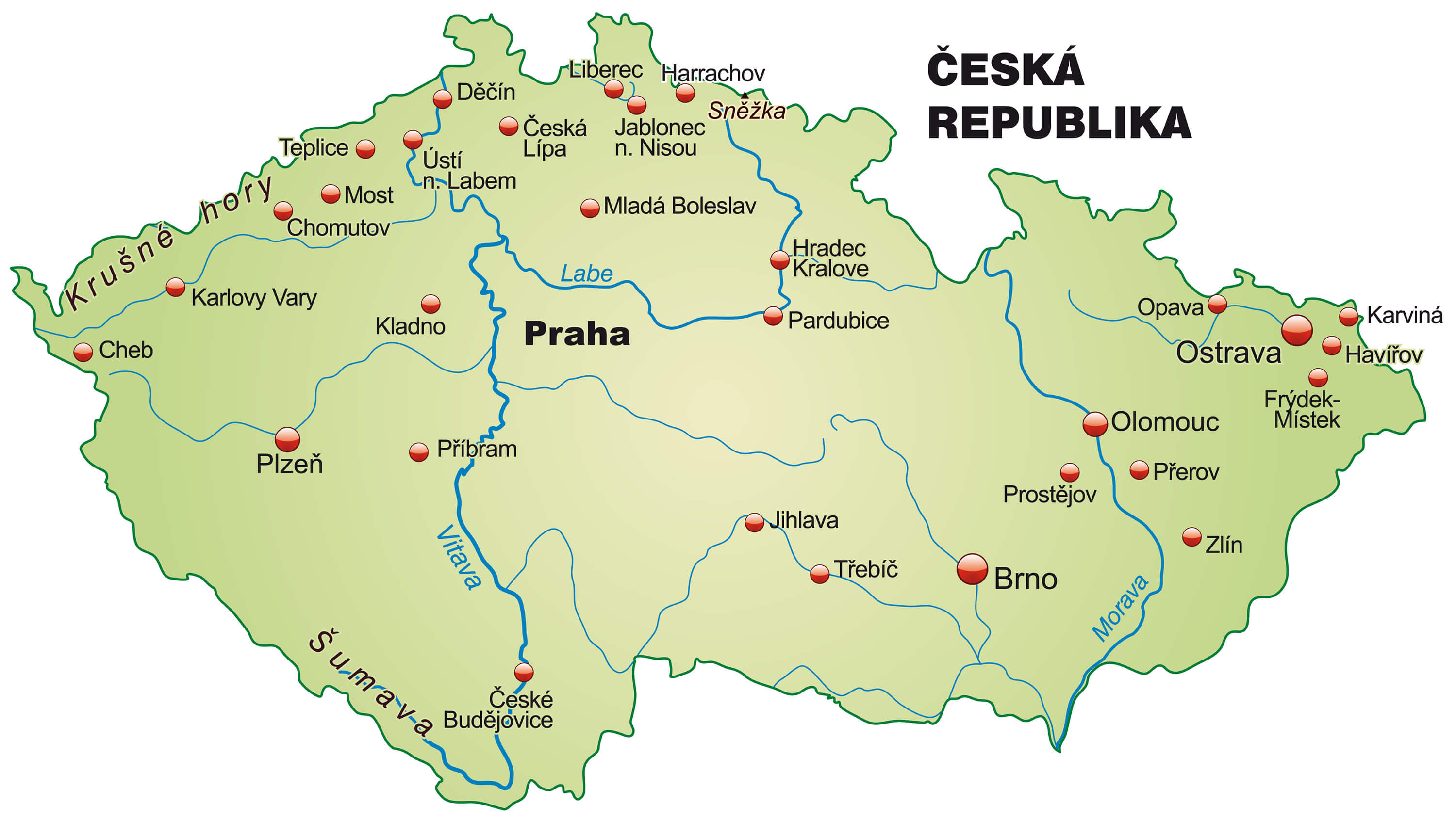 tjeckien karta Tjeckien karta - Europa Karta