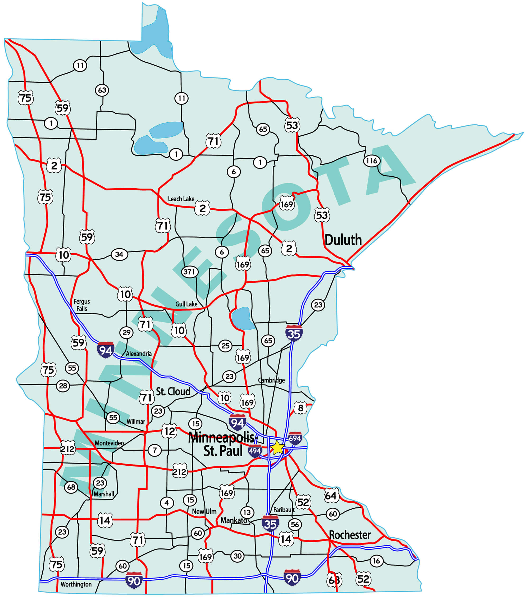Minnesota County Map With Cities Large World Map - vrogue.co