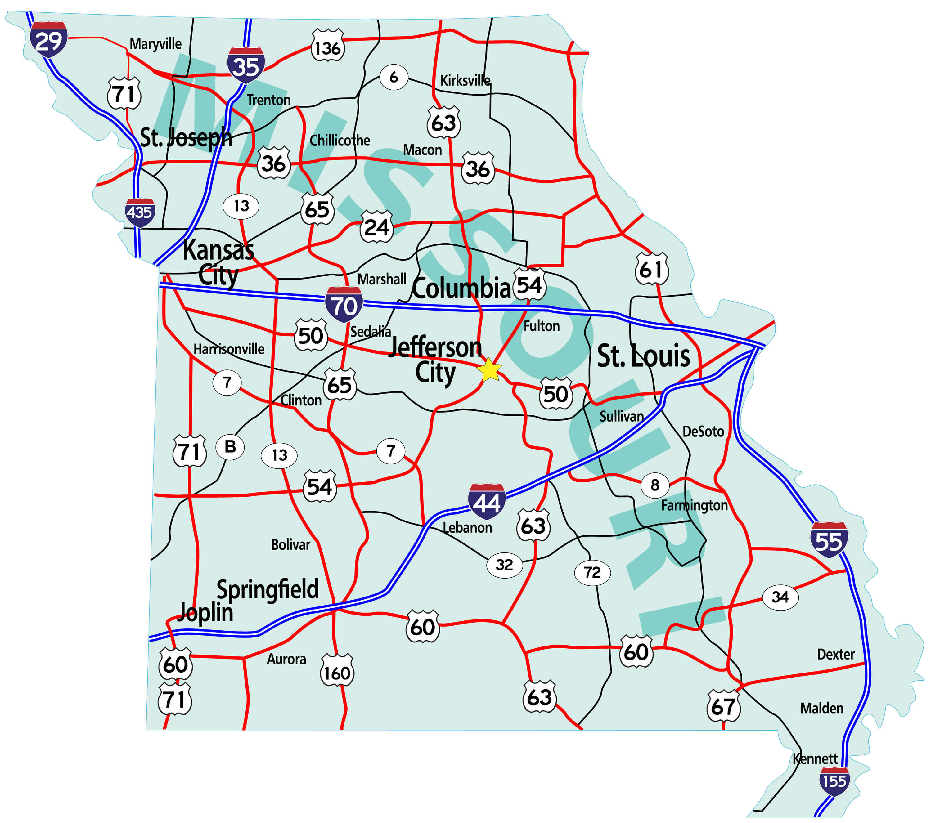 Road Map Of Missouri With Cities - vrogue.co