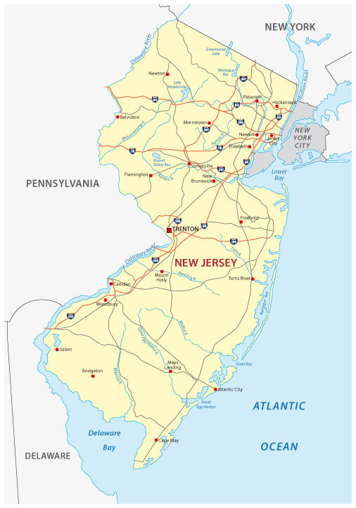 New Jersey Map - Guide of the World