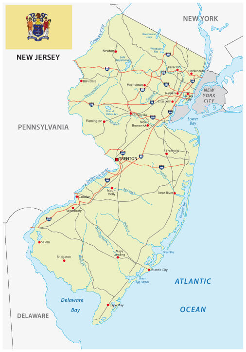 New Jersey Map - Guide of the World
